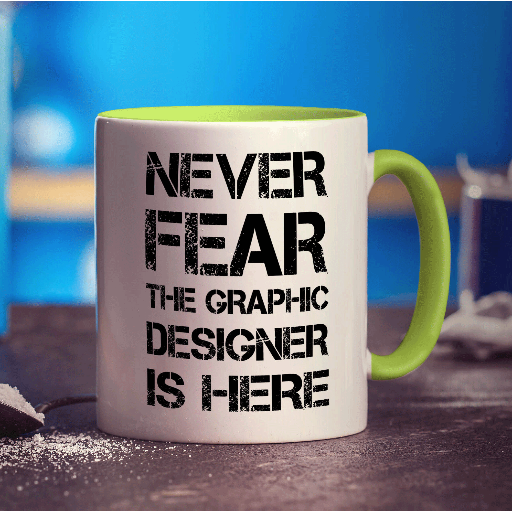 Never Fear the Graphic Designer is Here Mug - Standard 330ml (11oz) / Green