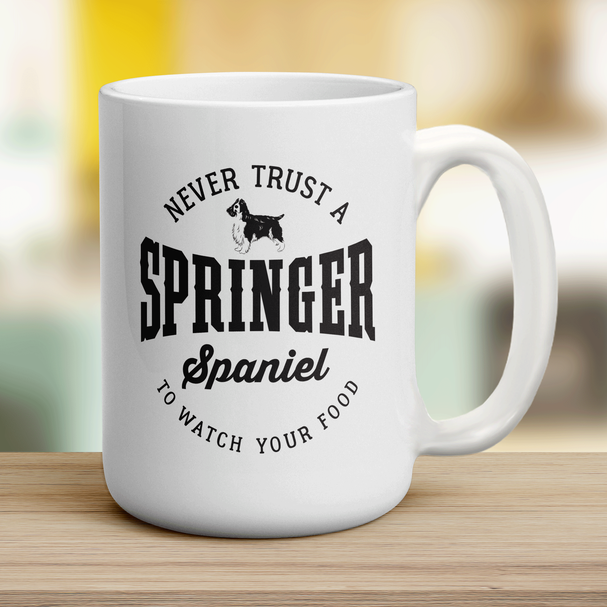 Never Trust A Springer Spaniel To Watch Your Food Mug - Jumbo 440ml (15oz) / White