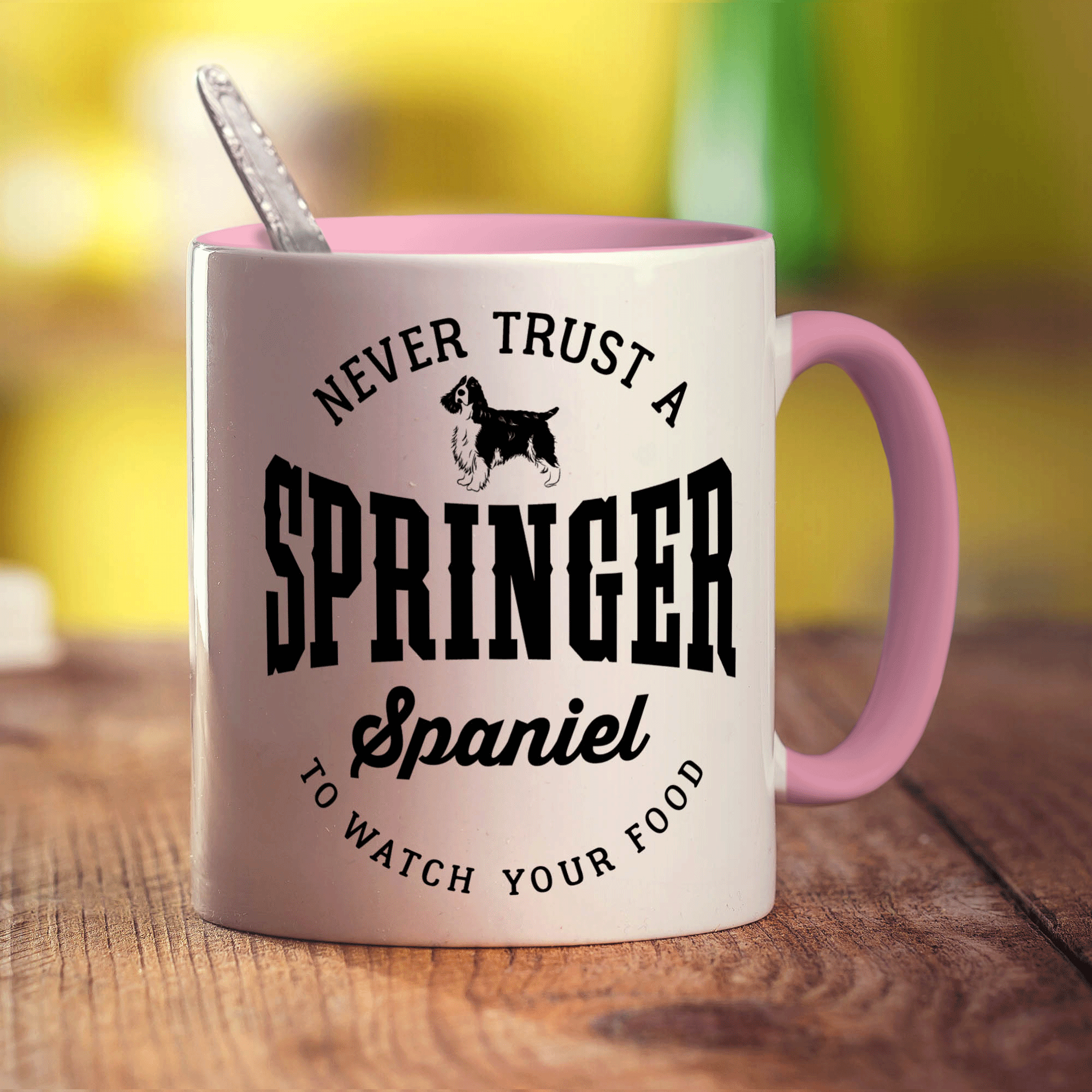 Never Trust A Springer Spaniel To Watch Your Food Mug - Standard 330ml (11oz) / Pink