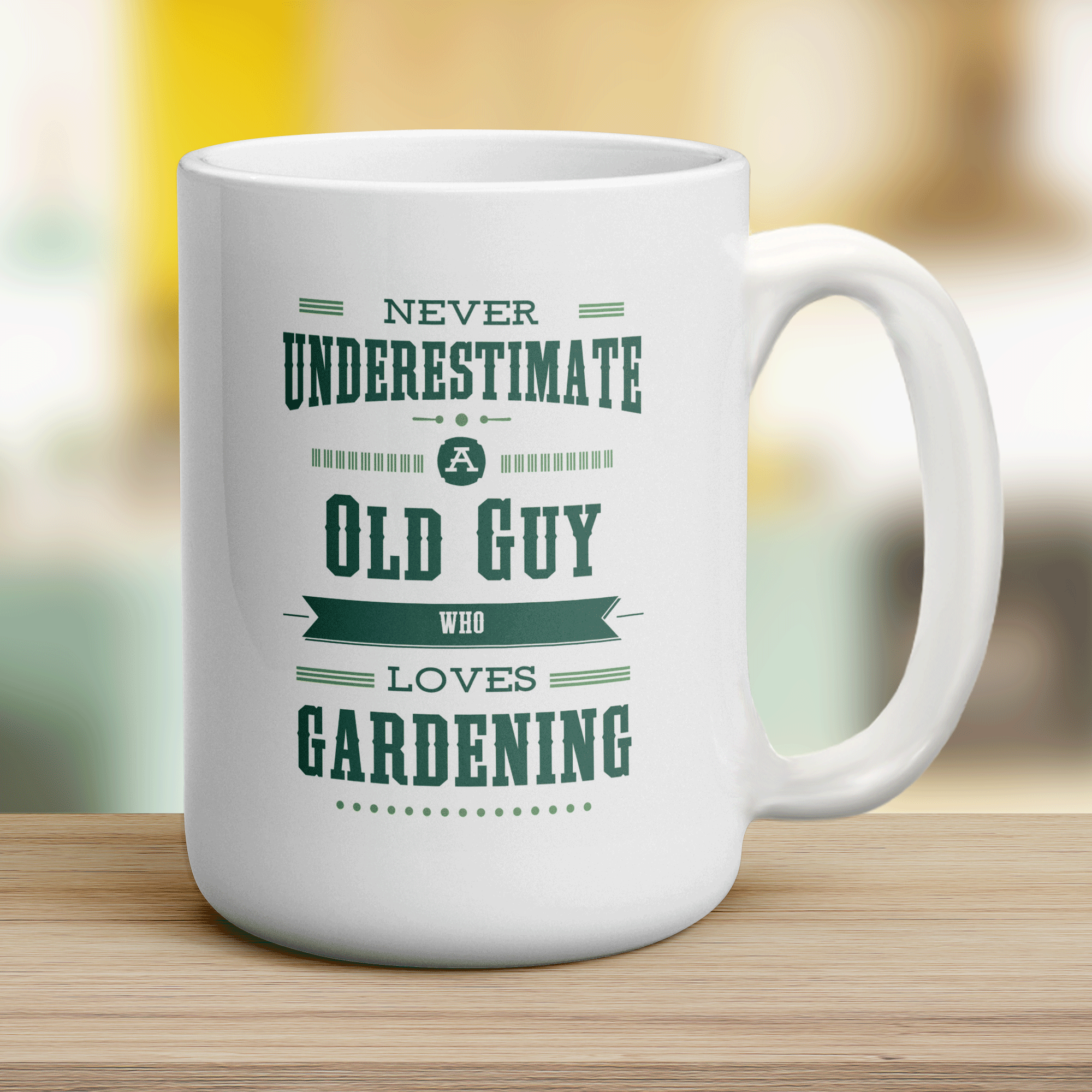 Never Underestimate, An Old Guy Who Loves Gardening Mug