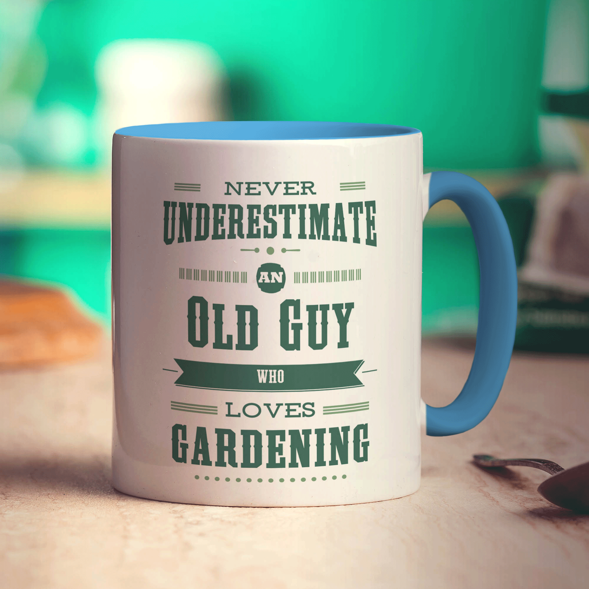 Never Underestimate, An Old Guy Who Loves Gardening Mug