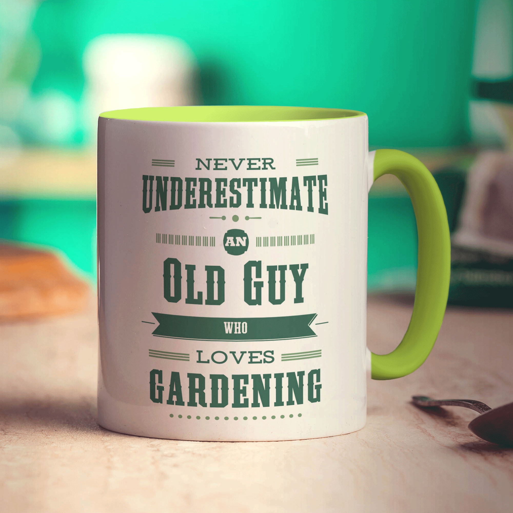 Never Underestimate, An Old Guy Who Loves Gardening Mug