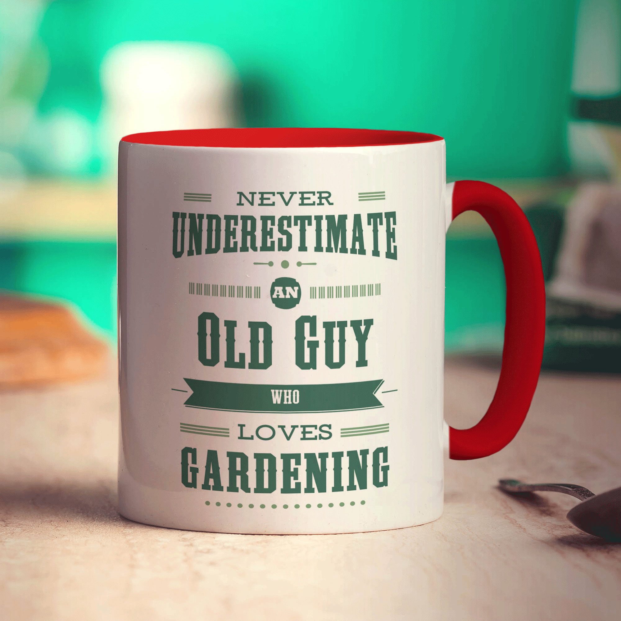 Never Underestimate, An Old Guy Who Loves Gardening Mug