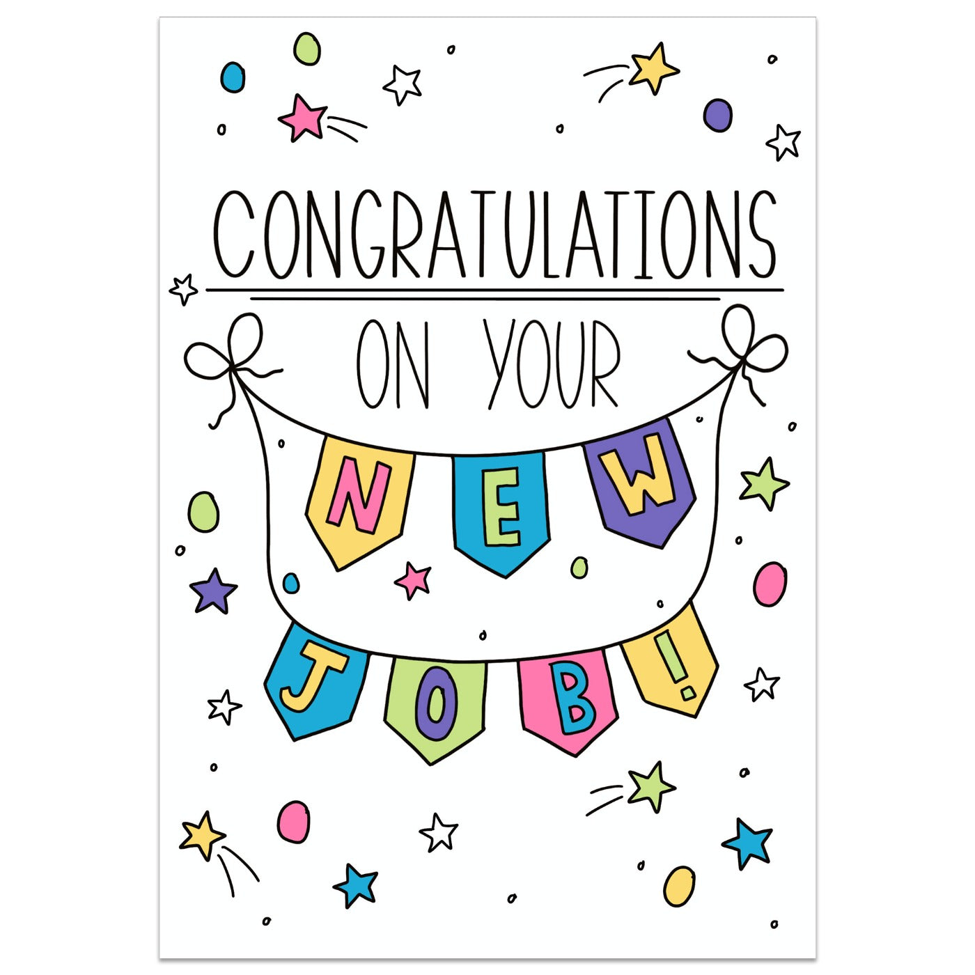 New Job Colourful Banner Card