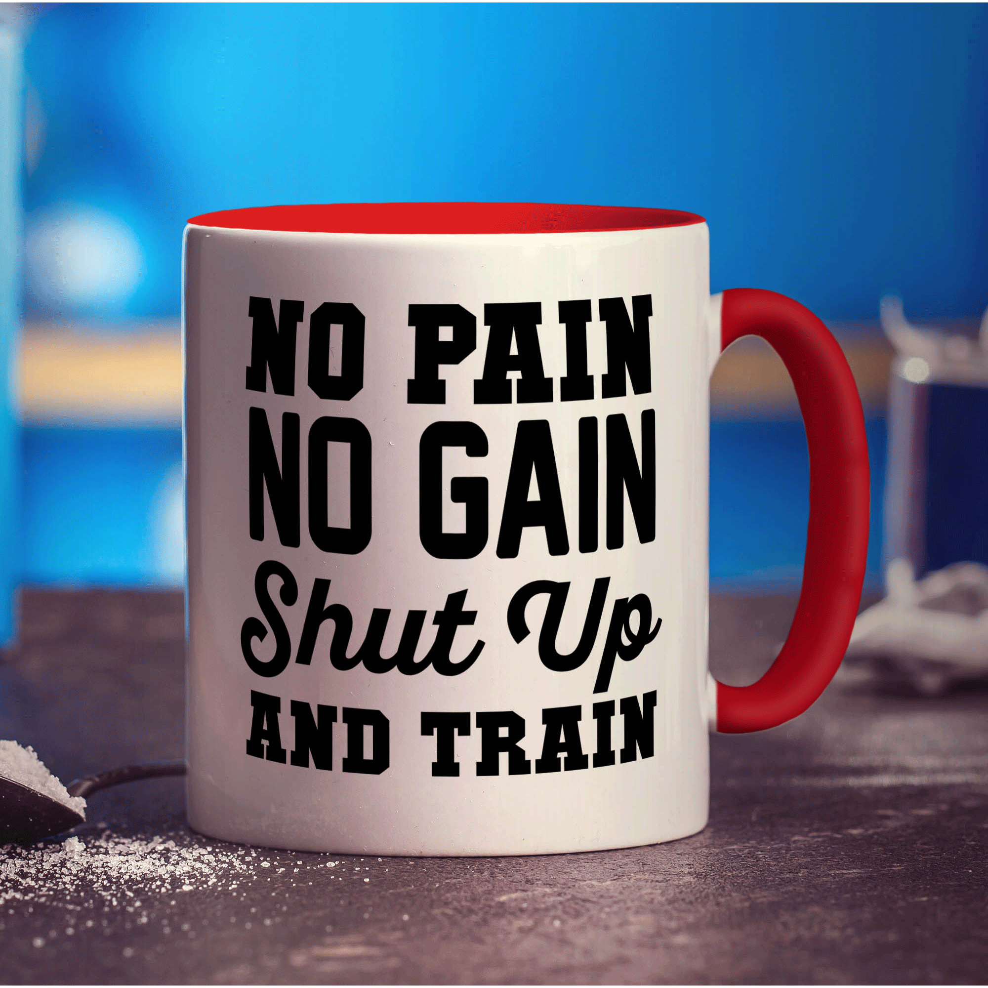 No Pain, No Gain, Shut Up and Train Mug - Standard 330ml (11oz) / Red