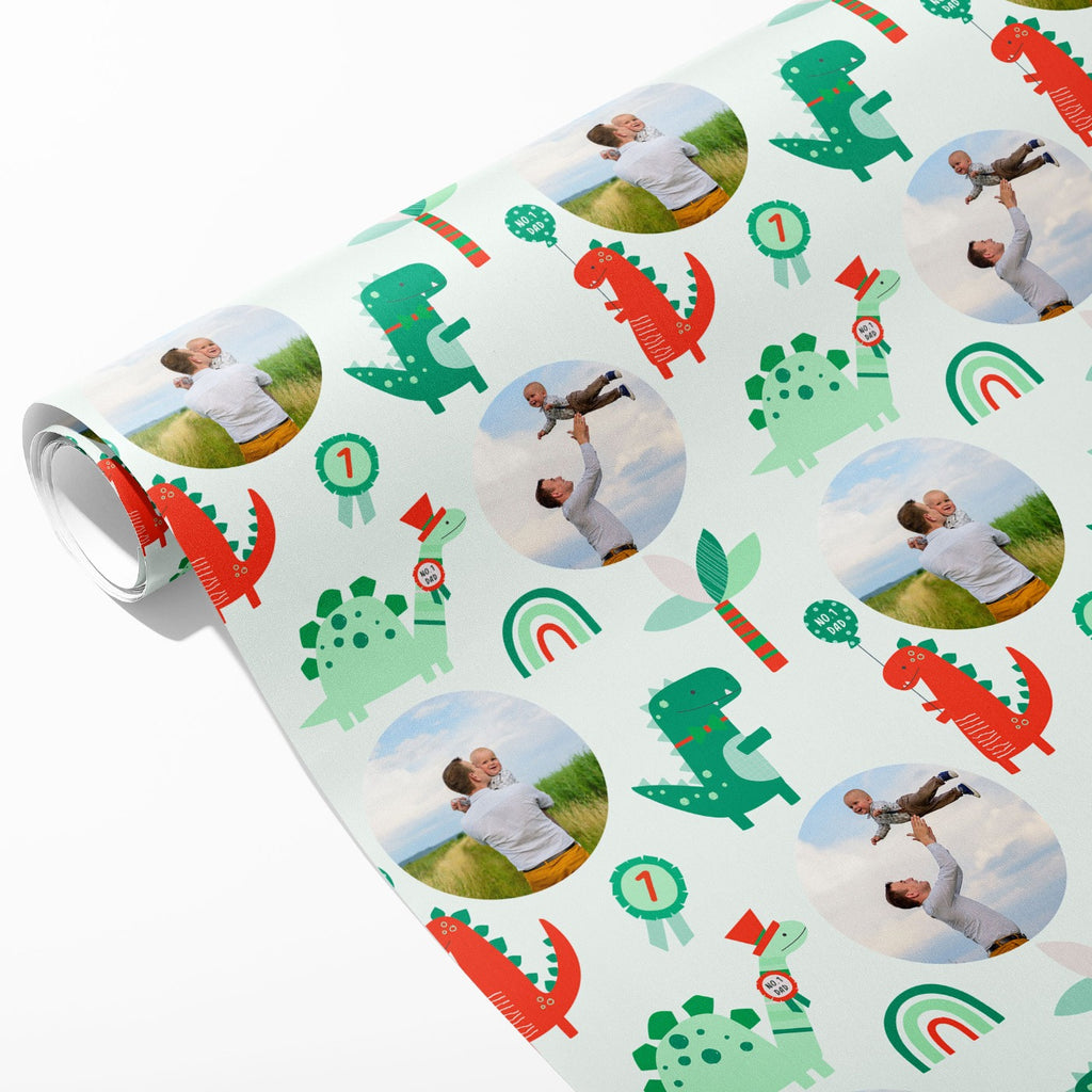 No.1 Dad Dinosaur Photo Wrapping Paper