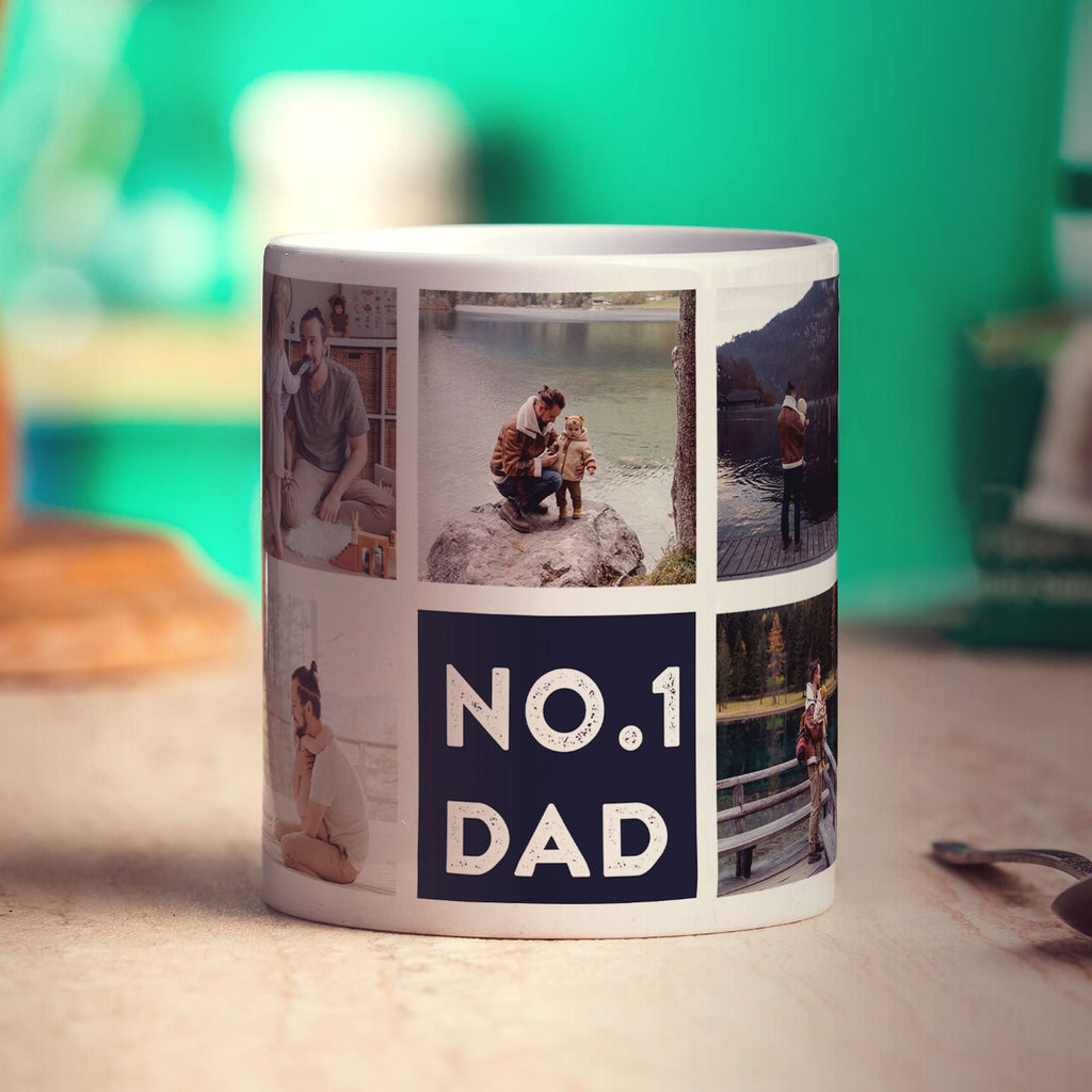 No.1 Dad Collage Mug with 7 Photos