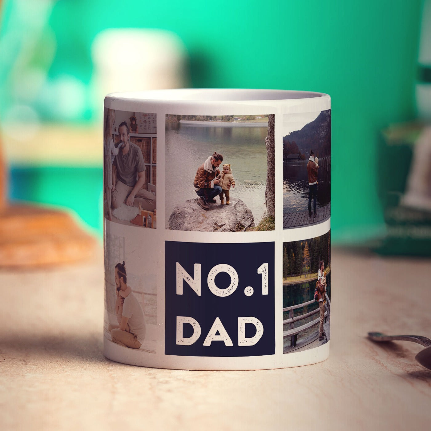 No.1 Dad Collage Mug with 7 Photos