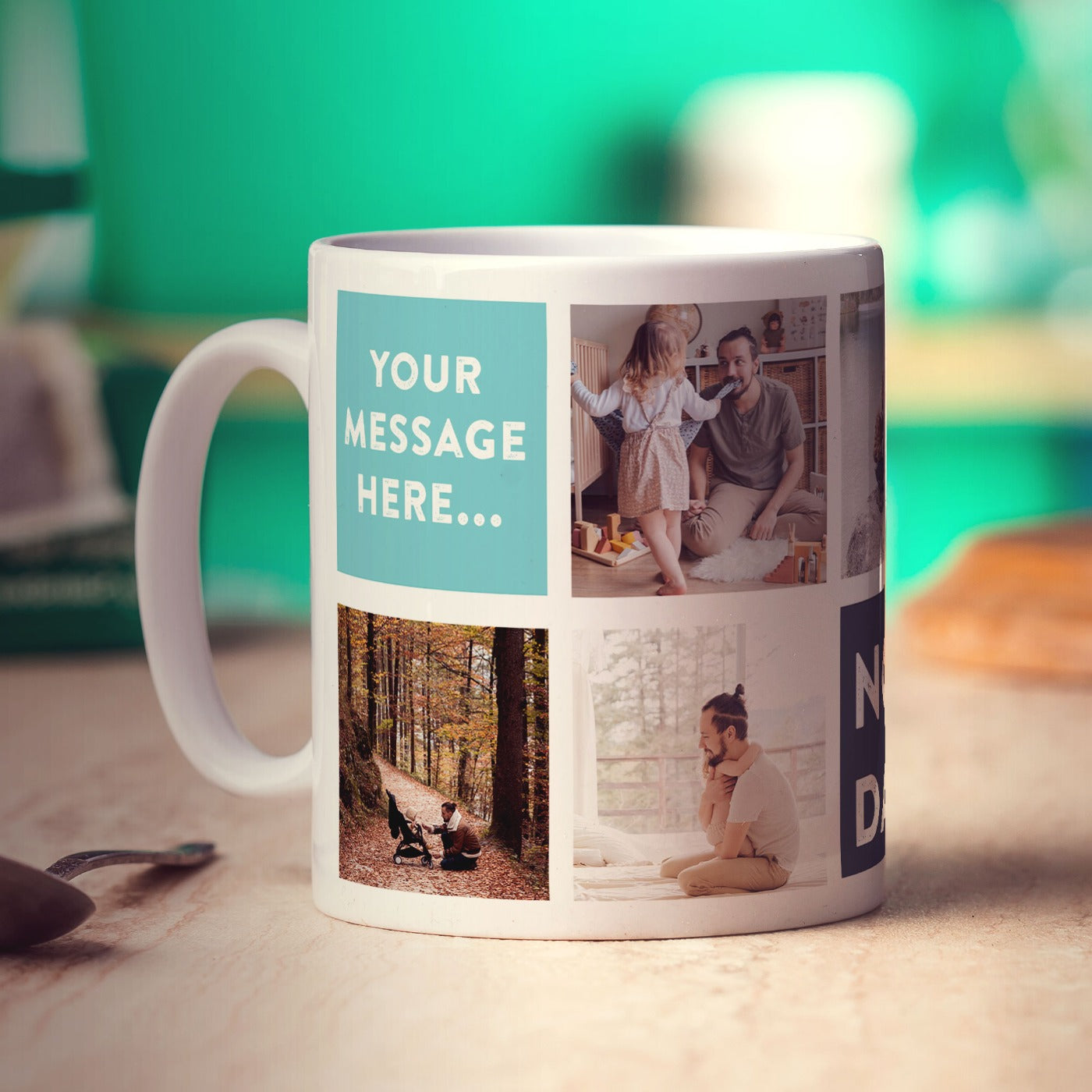 No.1 Dad Collage Mug with 7 Photos