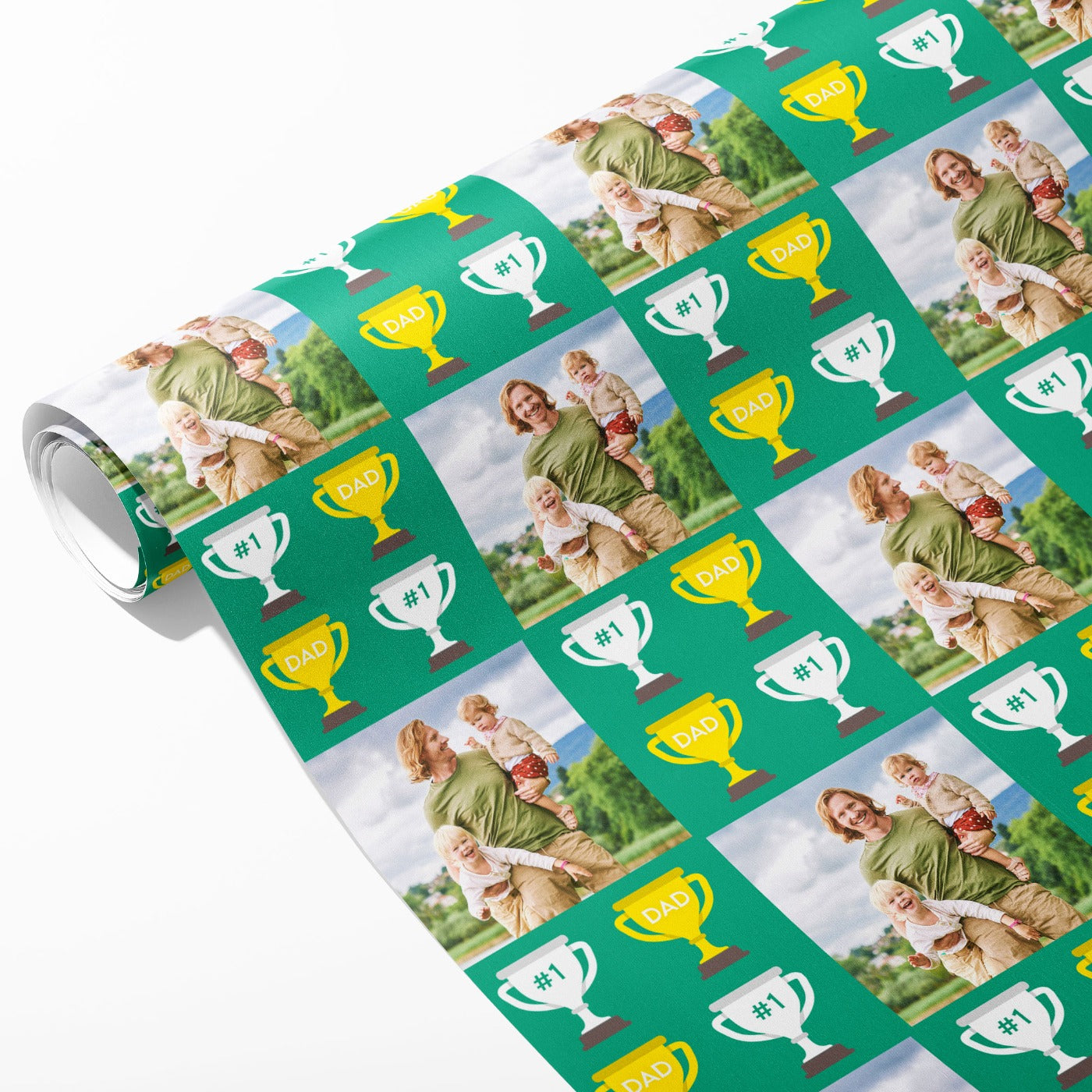No1 Dad Trophy Photo Wrapping Paper