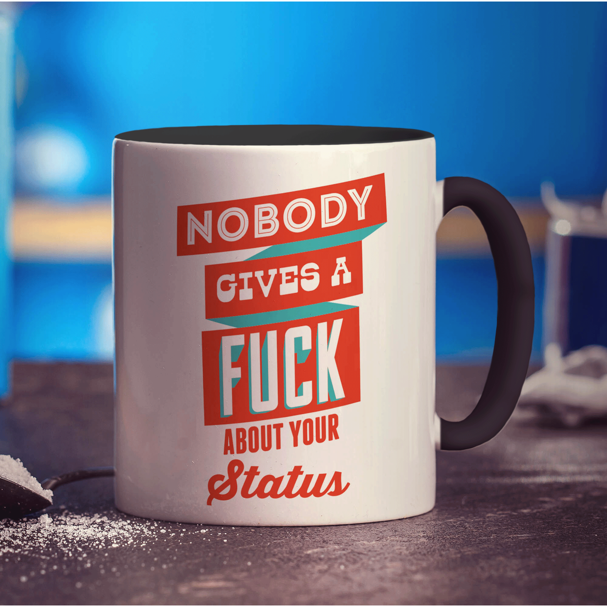 Nobody Gives a Fuck About Your Status Mug - Standard 330ml (11oz) / Black