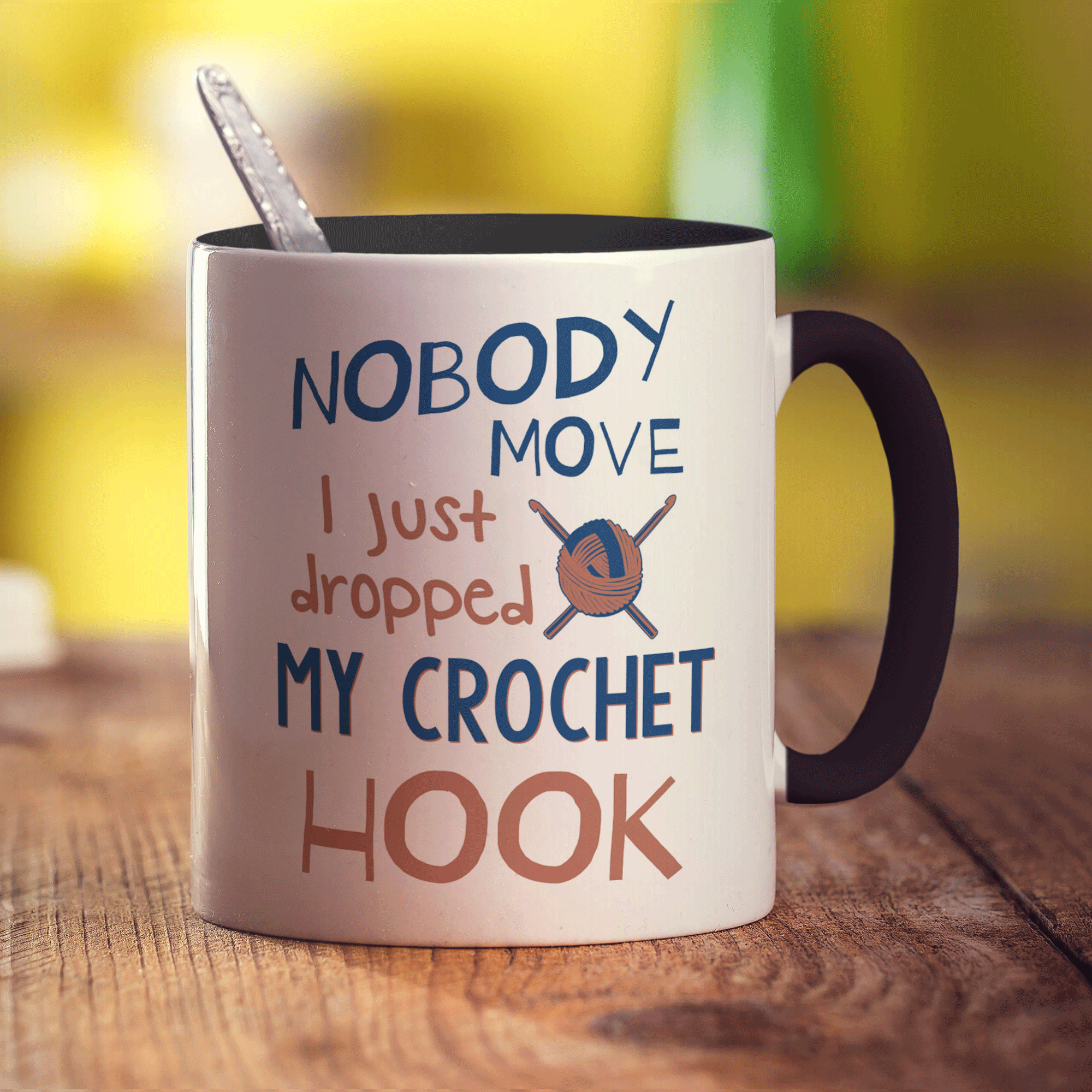 Nobody Move I Just Dropped My Crochet Hook Mug - Standard 330ml (11oz) / Black