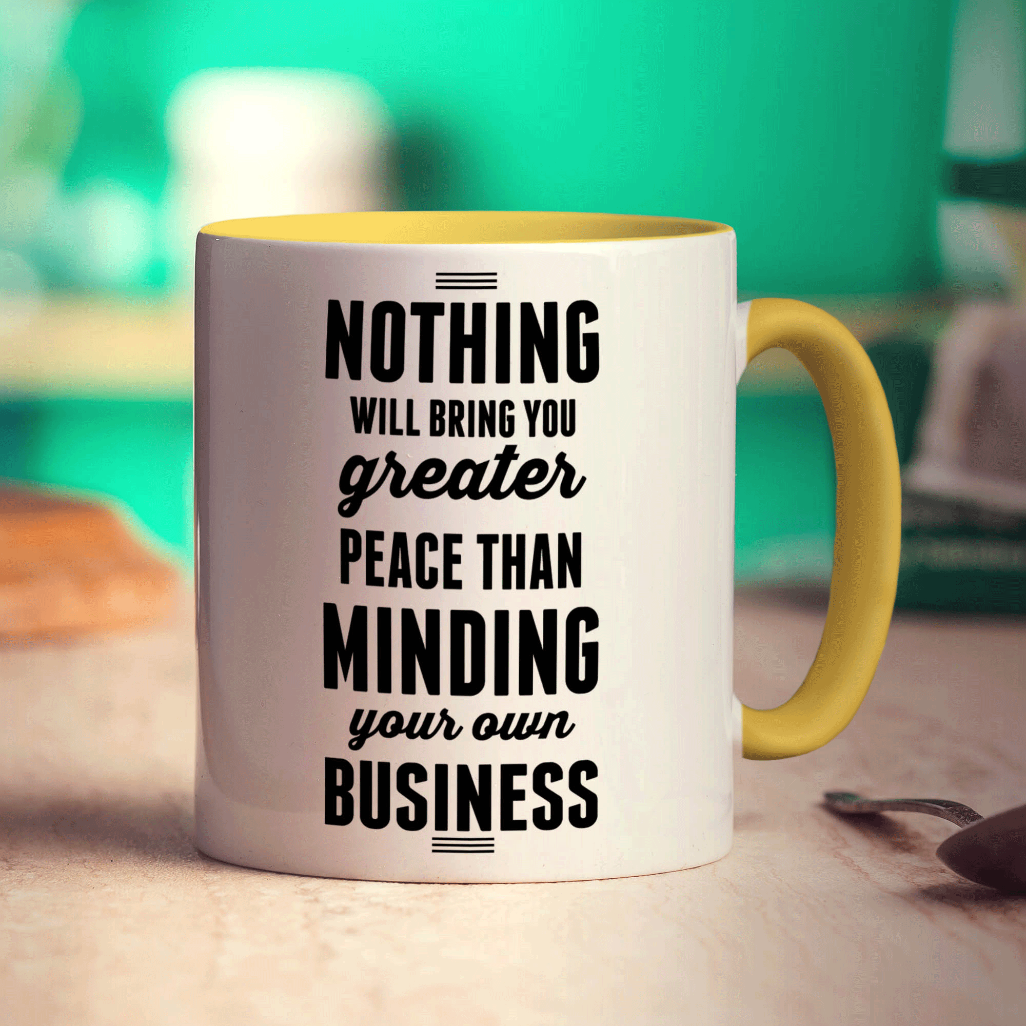 Nothing Will Bring You Greater Peace Than Minding Your Own Business Mug - Standard 330ml (11oz) / Yellow
