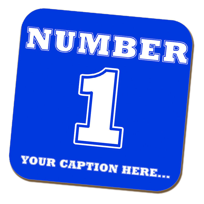 Number 1 Personalised Blue Coaster