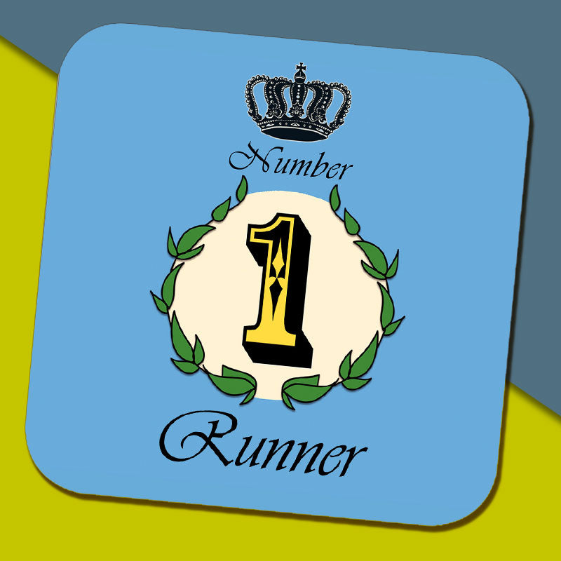 Number 1 Decorative Personalised Coaster - Blue