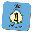 Number 1 Decorative Personalised Coaster - Blue