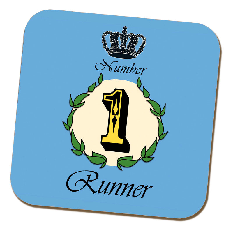Number 1 Decorative Personalised Coaster - Blue