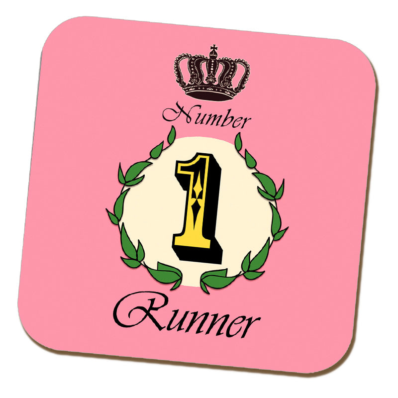 Number 1 Decorative Personalised Coaster - Pink