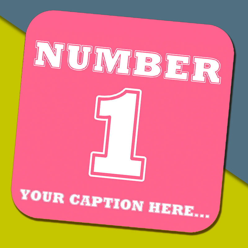 Number 1 Personalised Pink Coaster