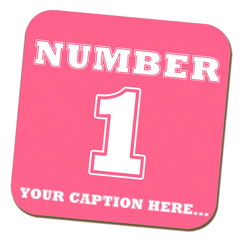 Number 1 Personalised Pink Coaster