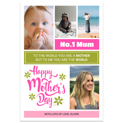 Personalised Number One Mum Card Lying Down