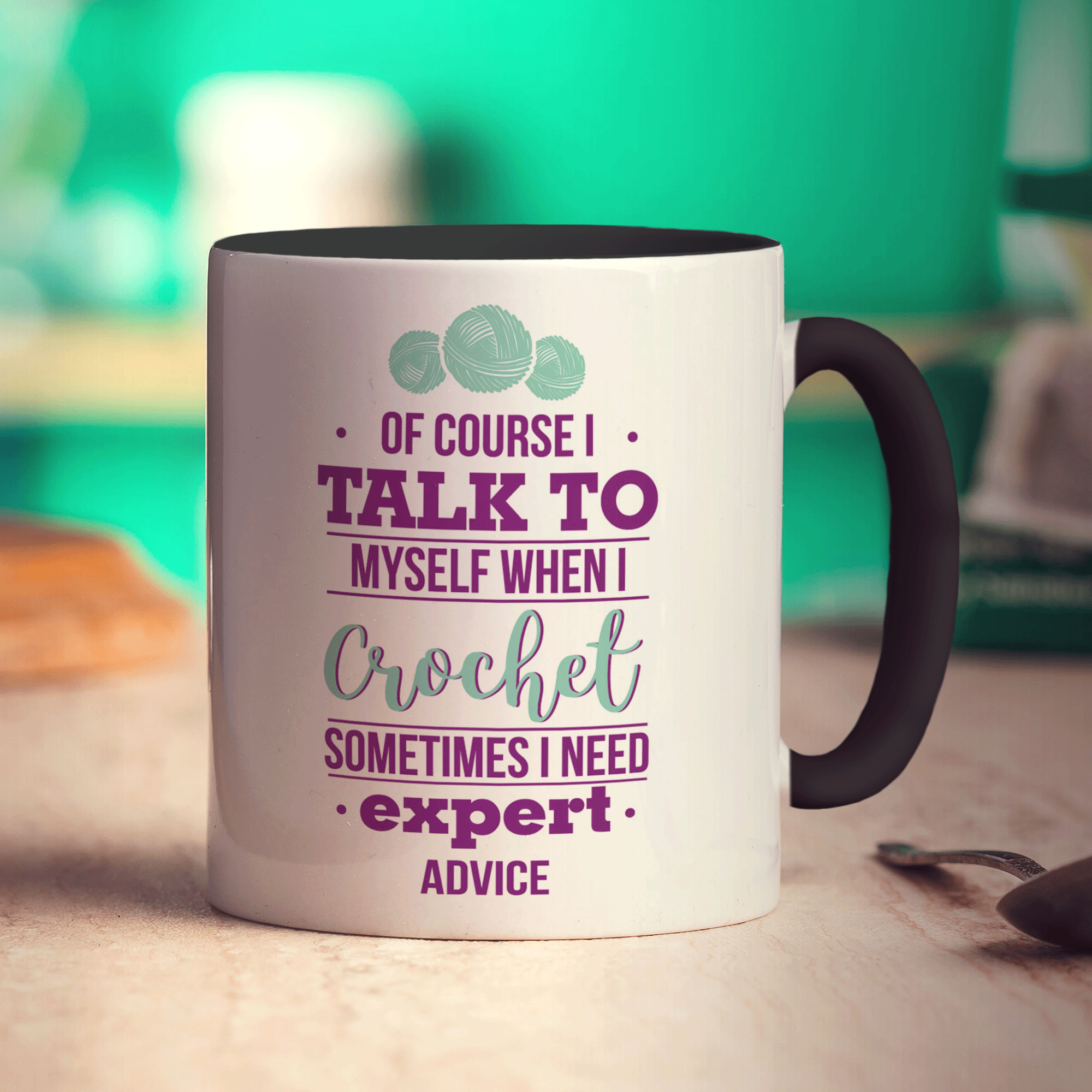 Of Course I Talk to Myself When I Crochet Sometimes I Need Expert Advice Mug - Standard 330ml (11oz) / Black