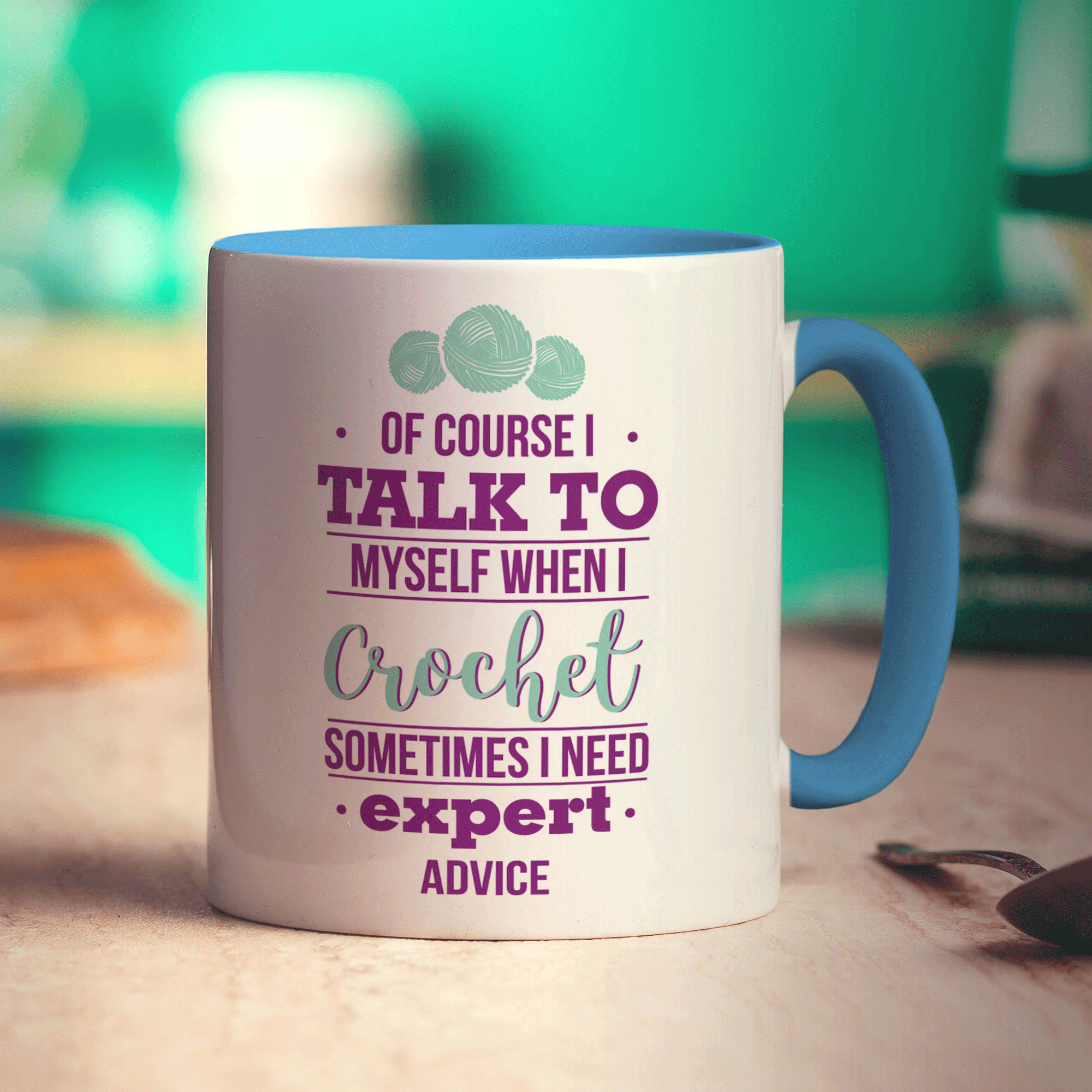 Of Course I Talk to Myself When I Crochet Sometimes I Need Expert Advice Mug - Standard 330ml (11oz) / Blue