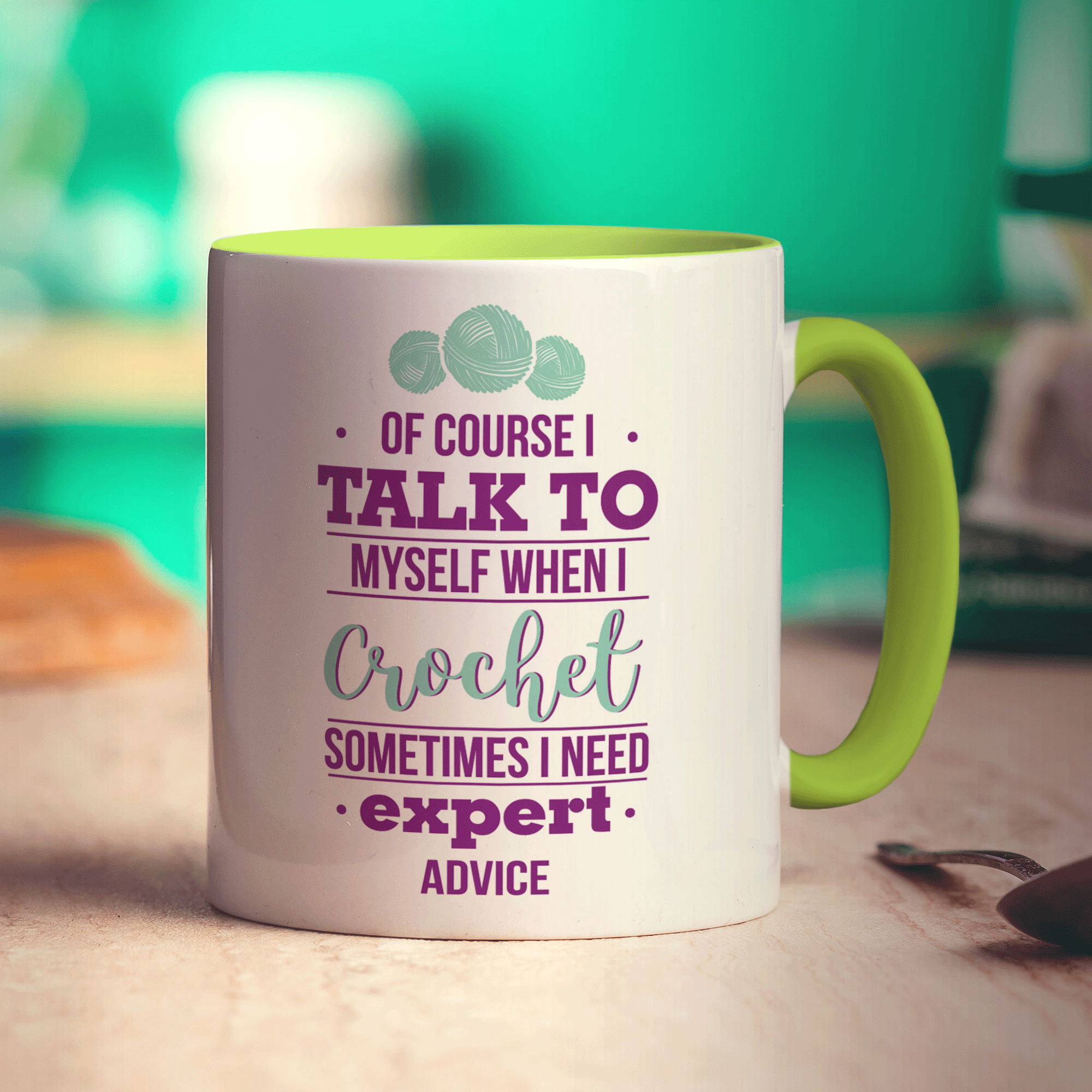 Of Course I Talk to Myself When I Crochet Sometimes I Need Expert Advice Mug - Standard 330ml (11oz) / Green