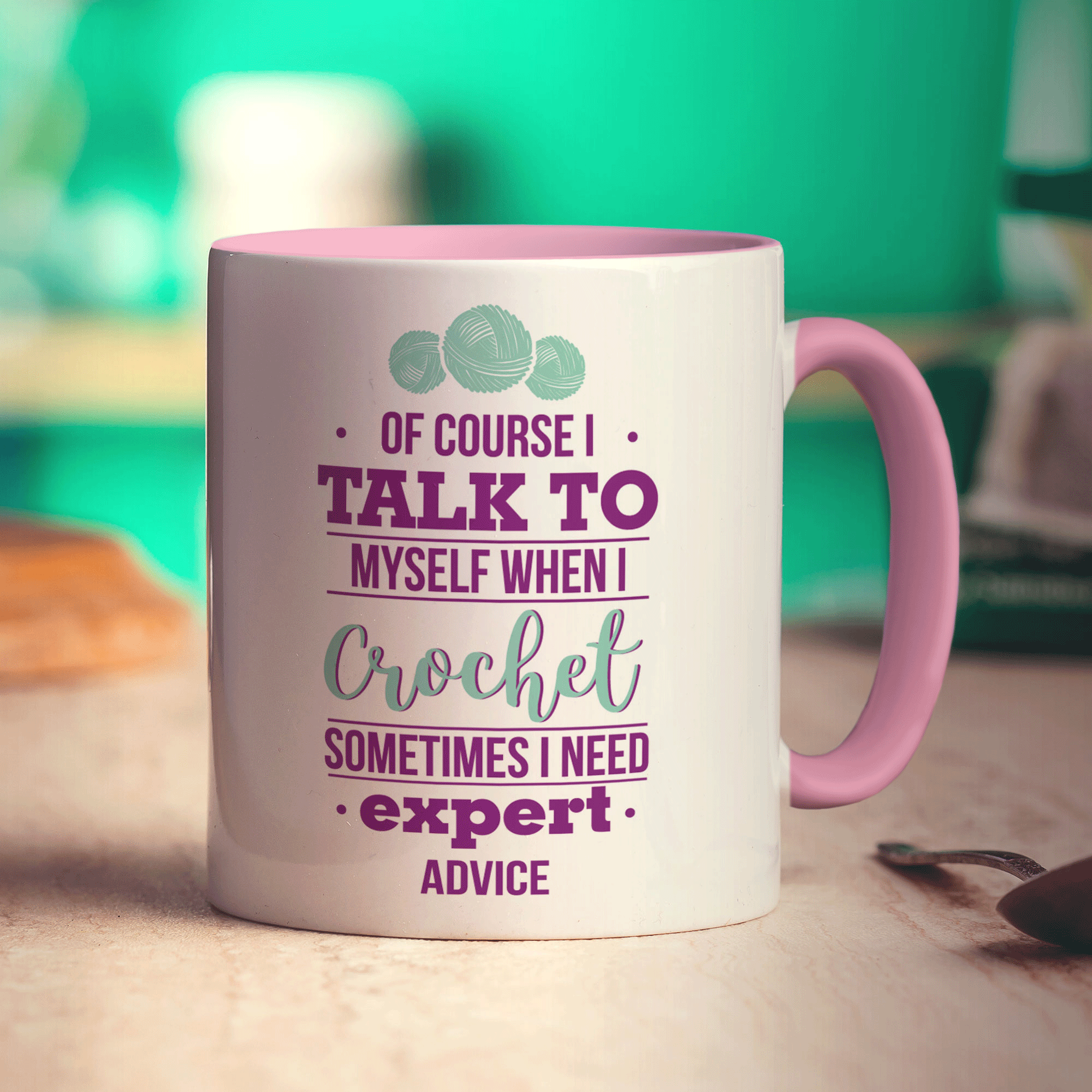 Of Course I Talk to Myself When I Crochet Sometimes I Need Expert Advice Mug - Standard 330ml (11oz) / Pink