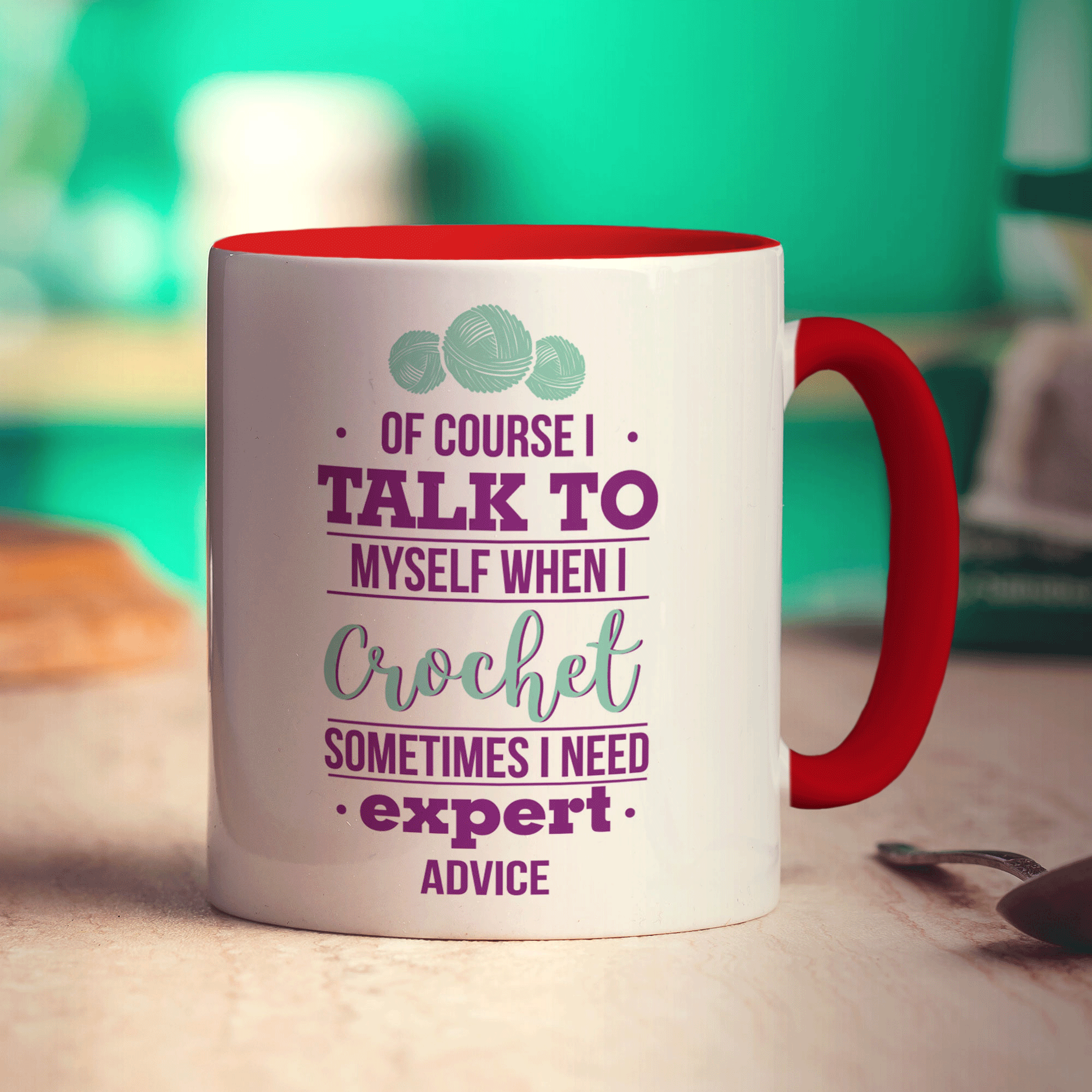 Of Course I Talk to Myself When I Crochet Sometimes I Need Expert Advice Mug - Standard 330ml (11oz) / Red