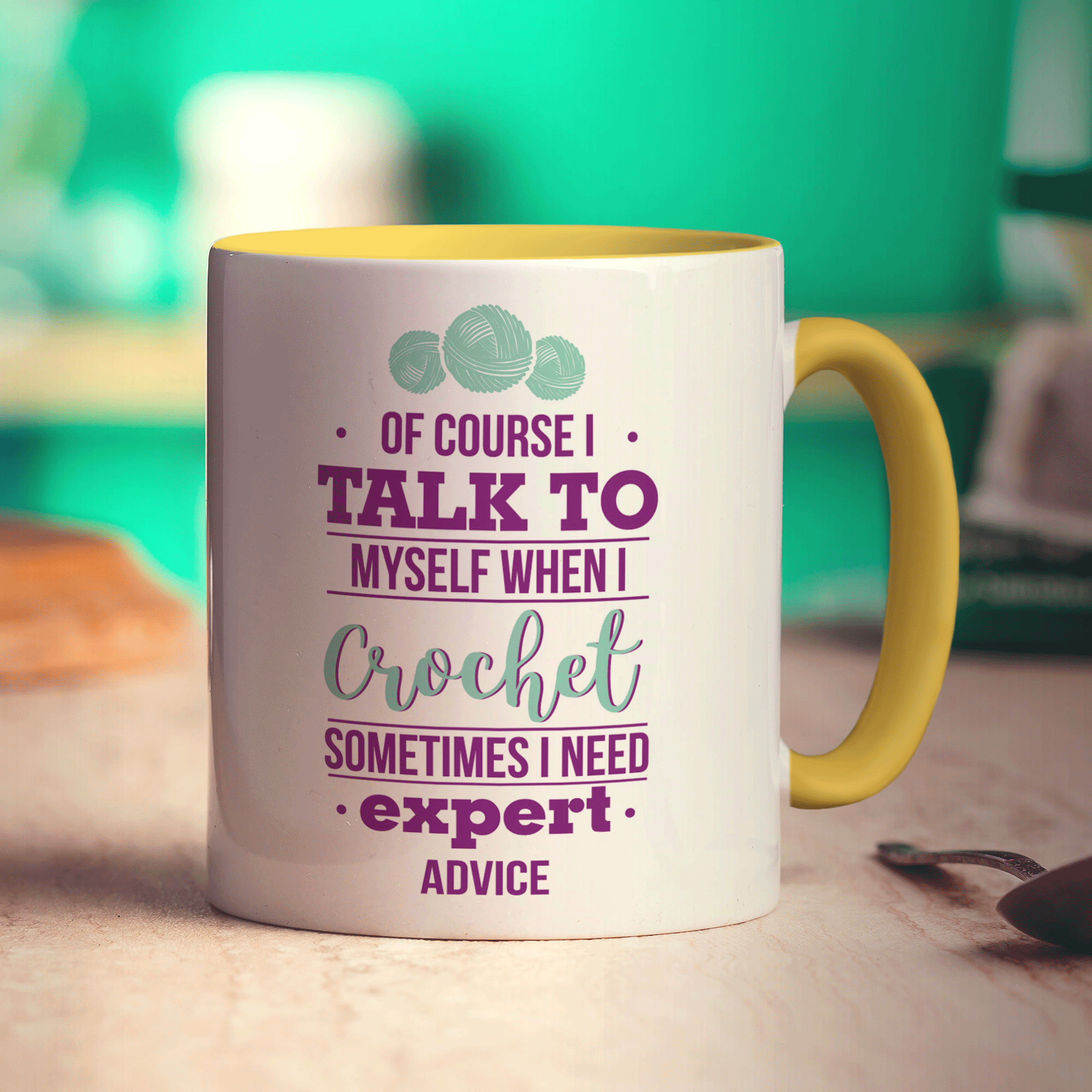 Of Course I Talk to Myself When I Crochet Sometimes I Need Expert Advice Mug - Standard 330ml (11oz) / Yellow