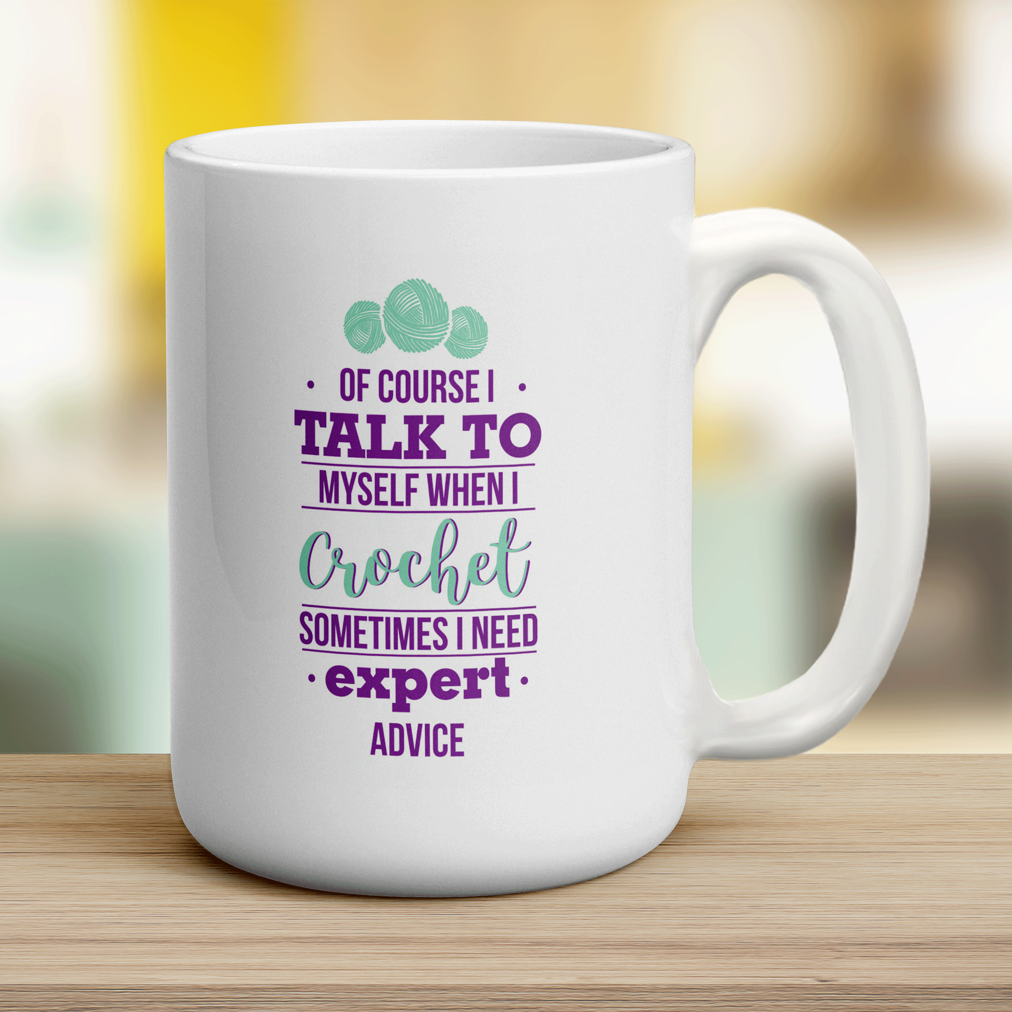 Of Course I Talk to Myself When I Crochet Sometimes I Need Expert Advice Mug - Jumbo 440ml (15oz) / White