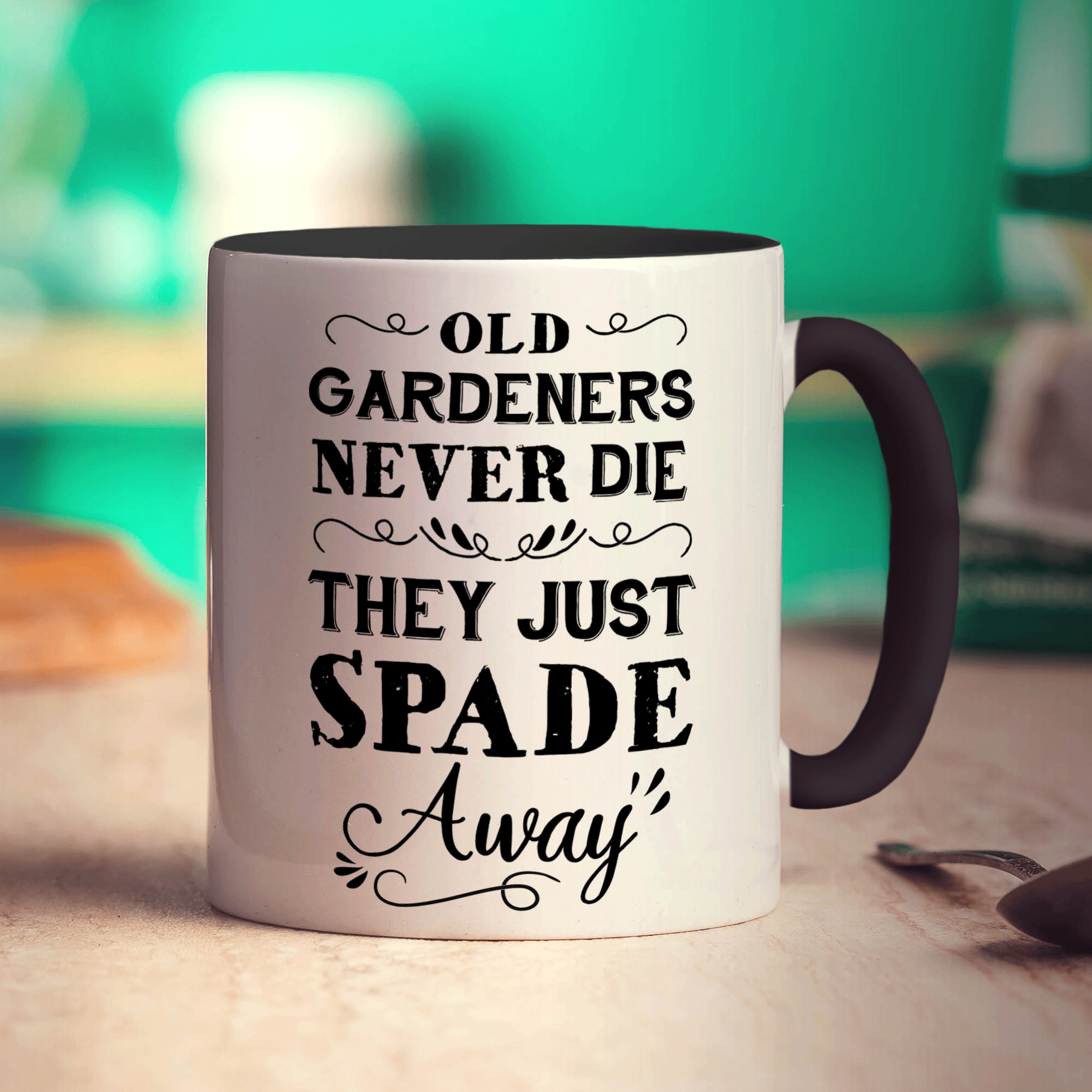 Old Gardeners Never Die They Just Spade Away Mug - Standard 330ml (11oz) / Black