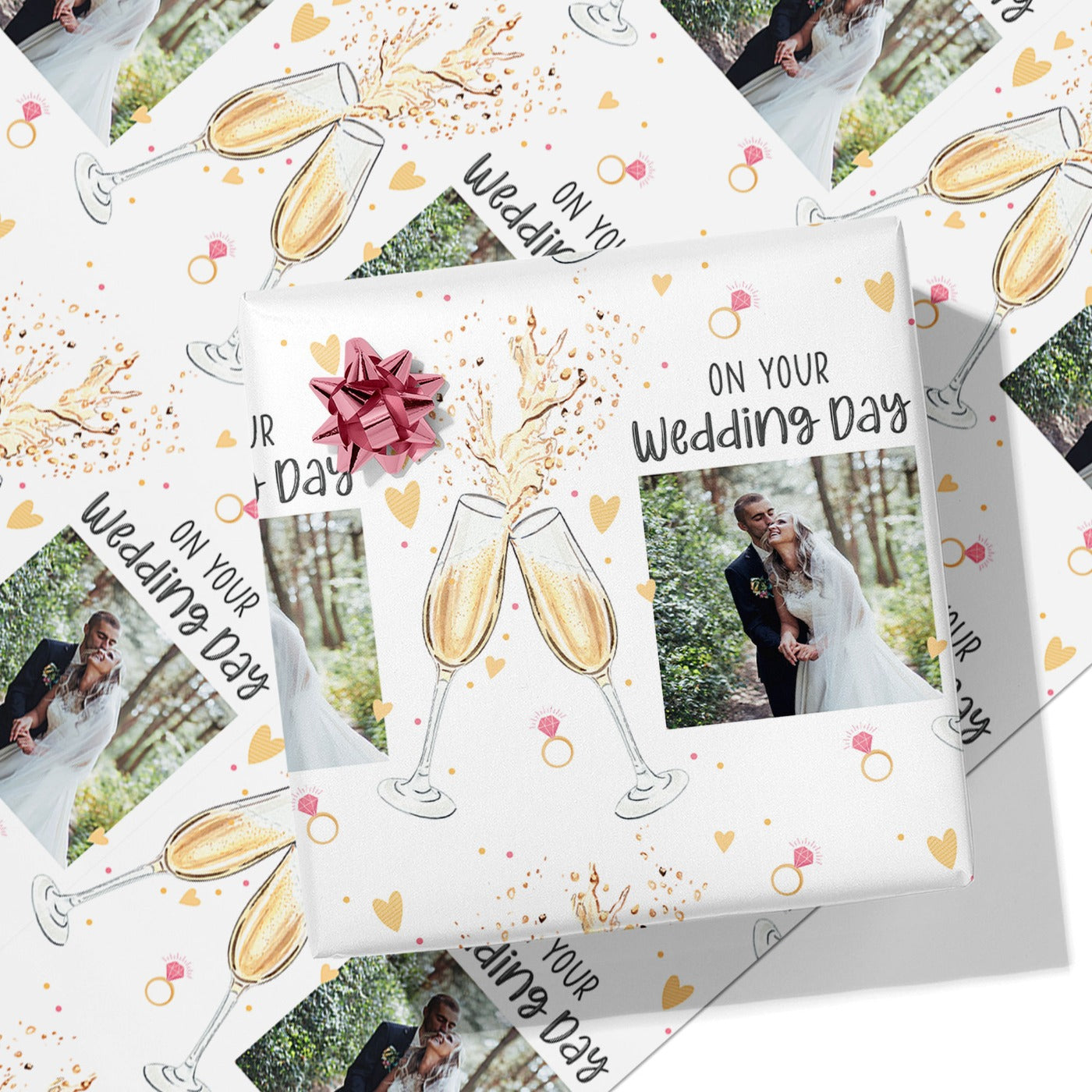 On Your Wedding Day Champagne Photo Wrapping Paper