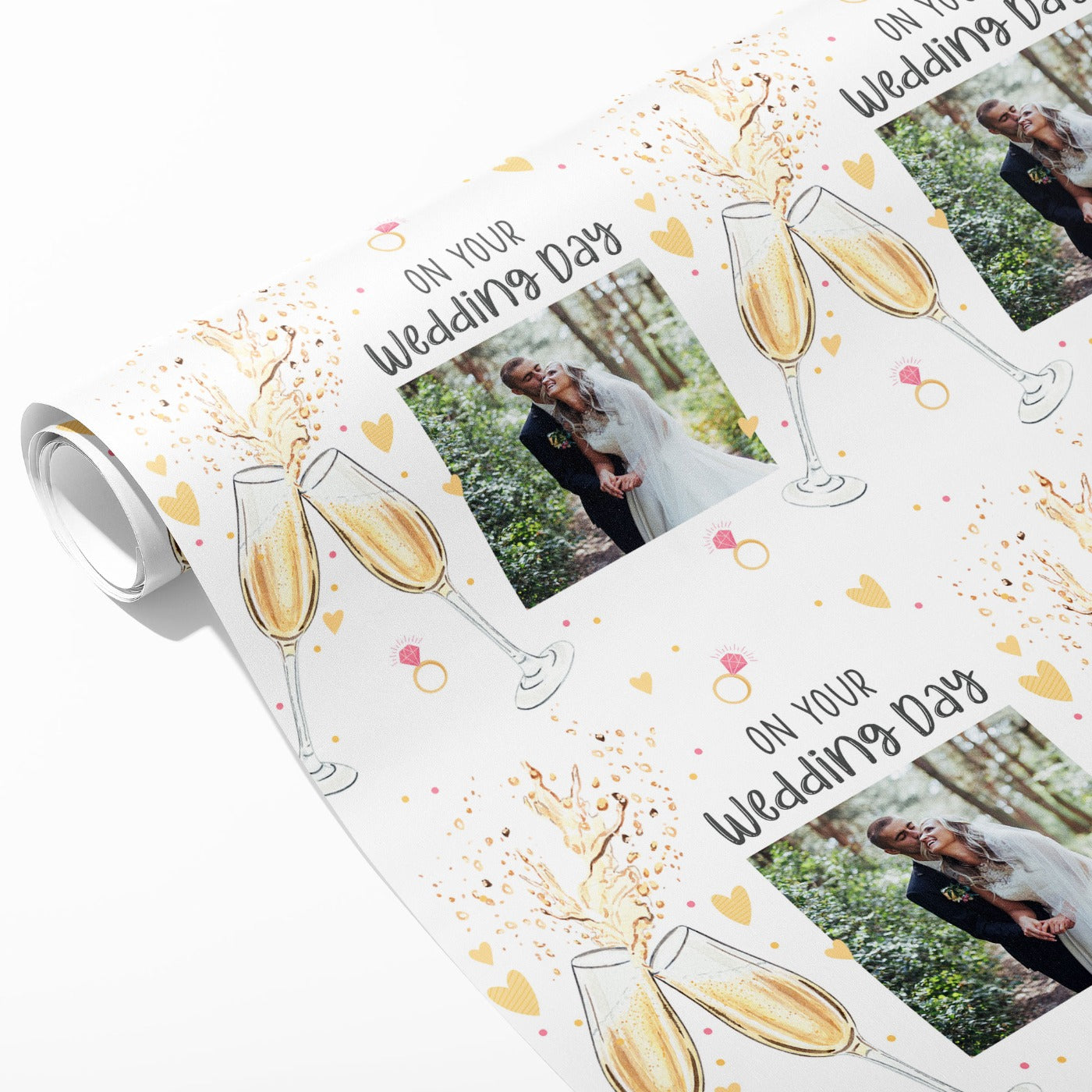 On Your Wedding Day Champagne Photo Wrapping Paper