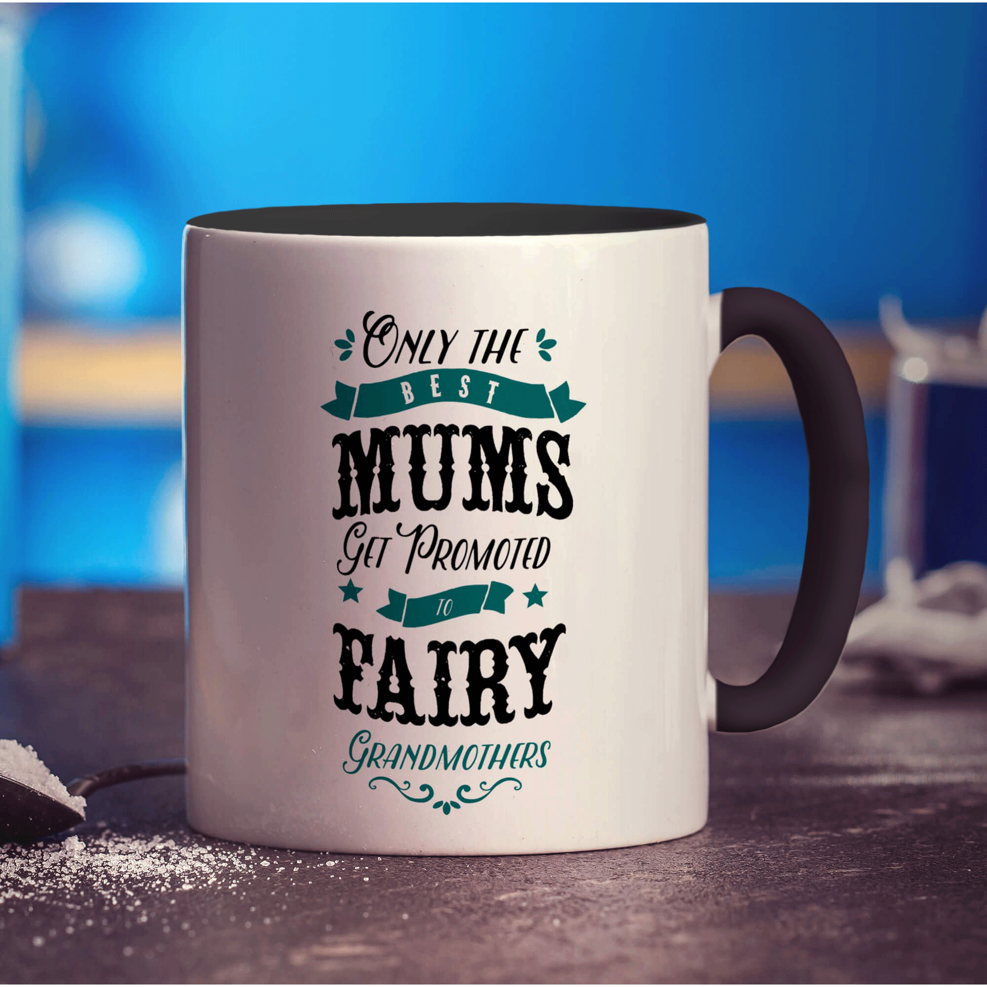 Only The Best Mums Get Promoted to Fairy Grandmothers Mug - Standard 330ml (11oz) / Black