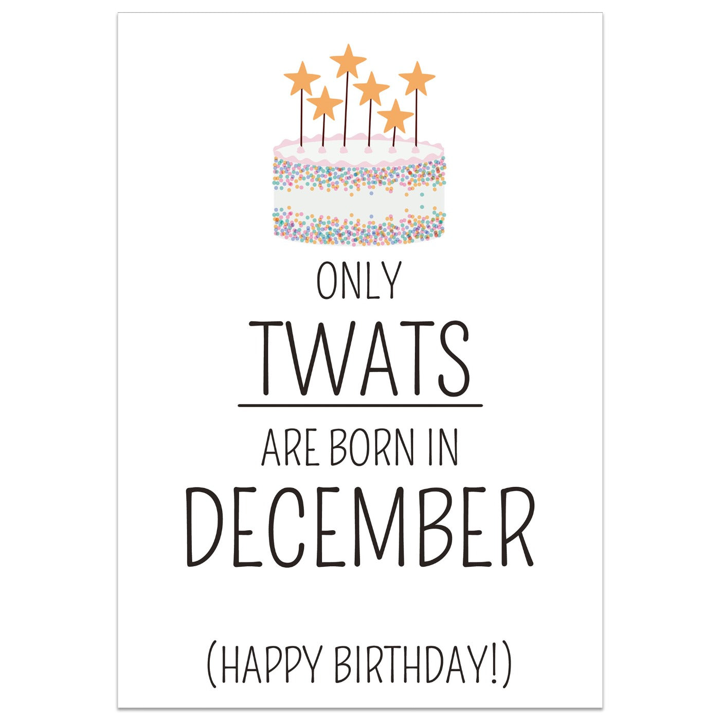 Only Twats are Born in December Card