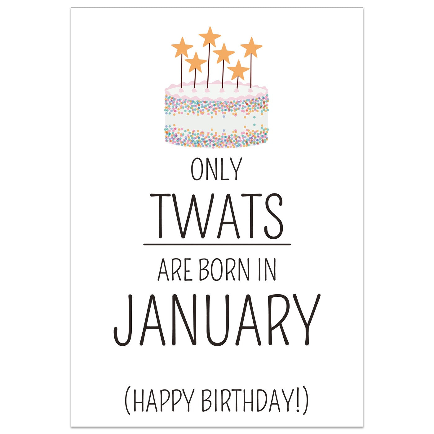 Only Twats are Born in January Card