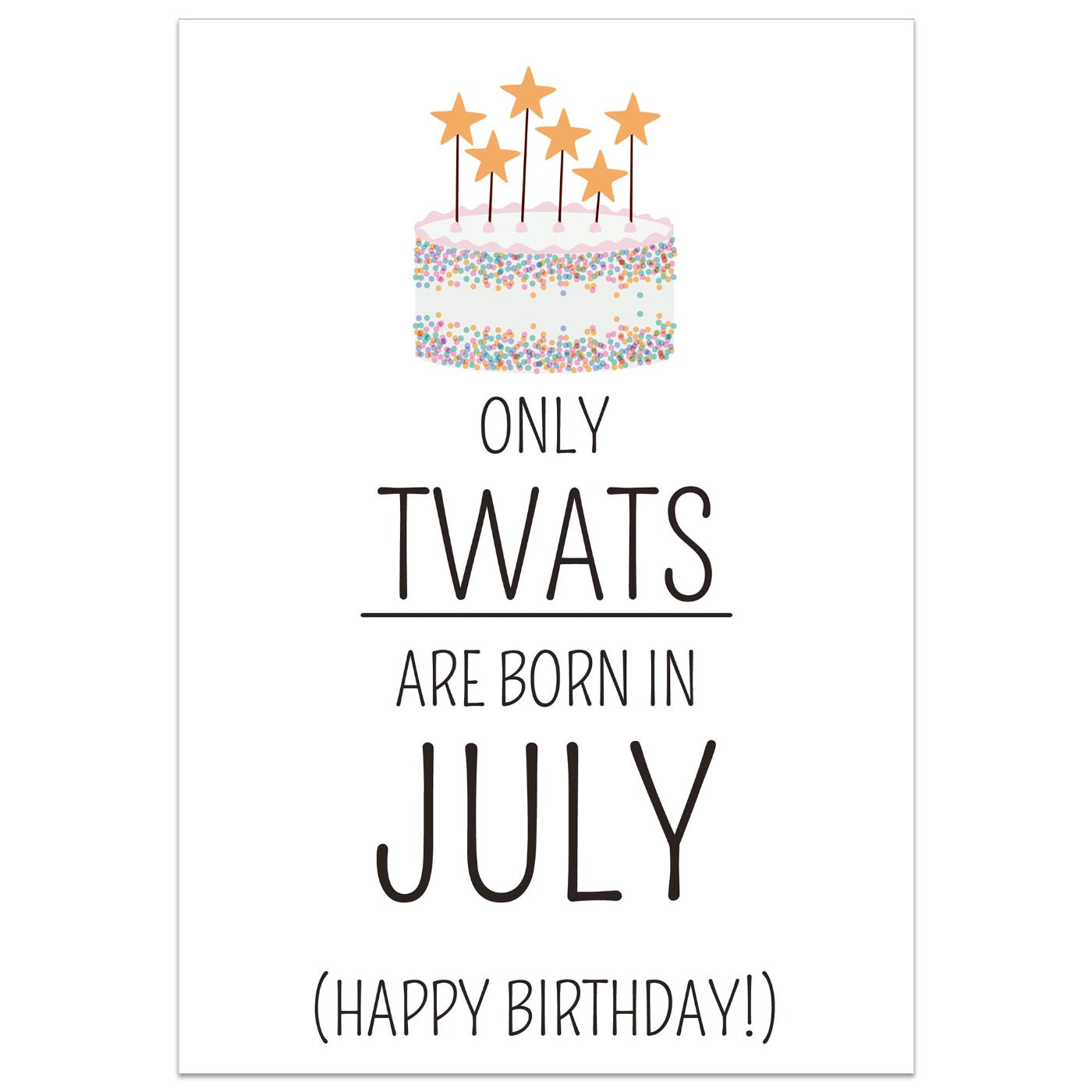 Only Twats are Born in July Card