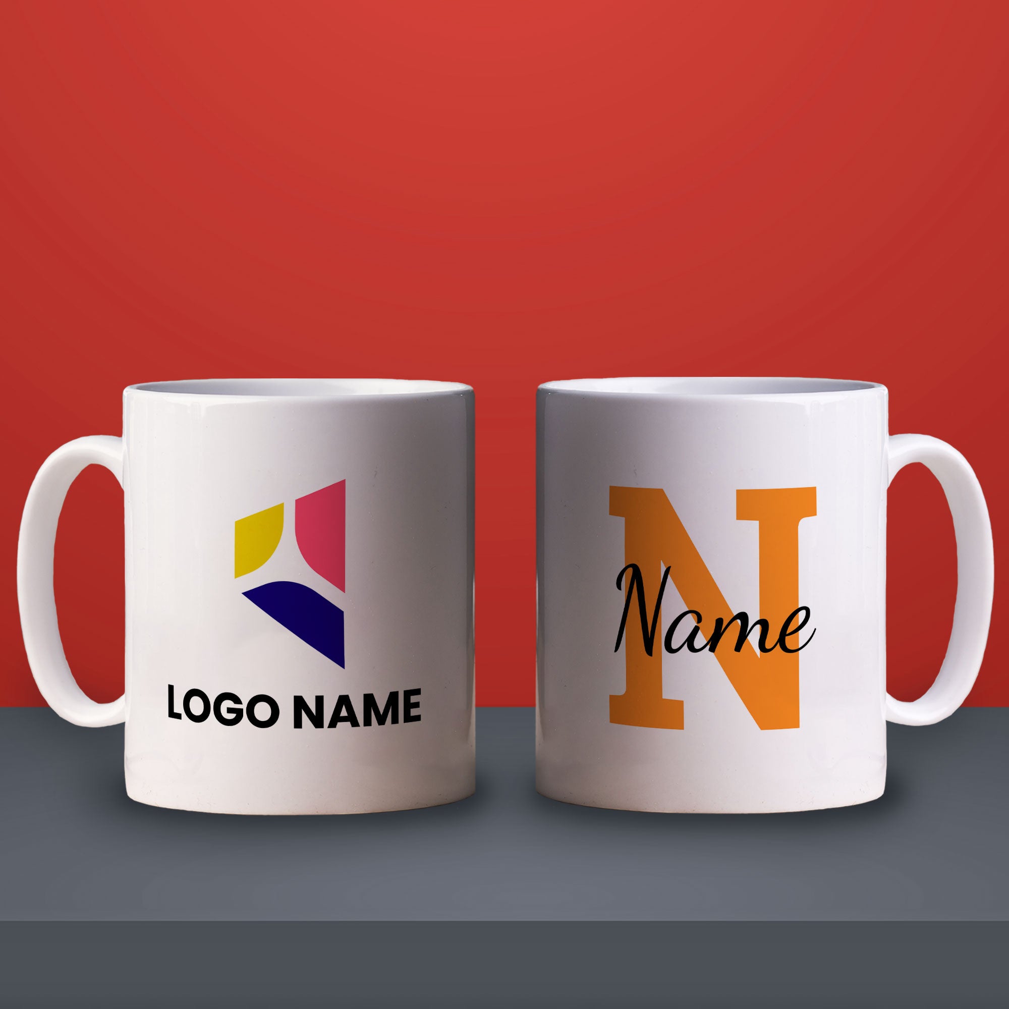 Promotional Name and Initial Mug with Logo