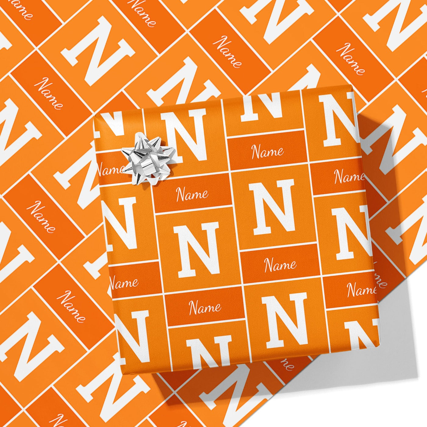 Orange Colour Name and Initial Wrapping Paper