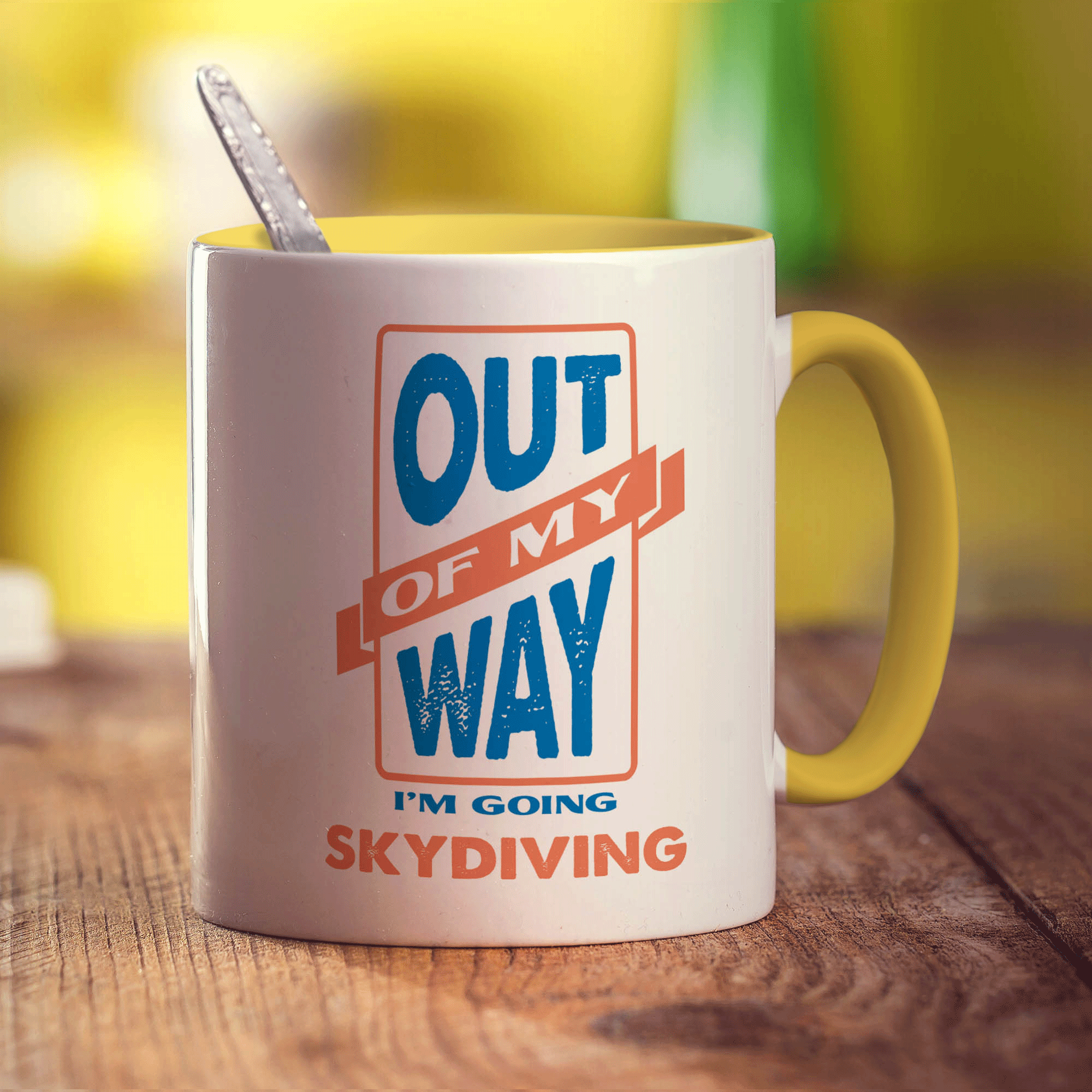 Out of My Way I'm Going Skydiving Mug - Standard 330ml (11oz) / Yellow