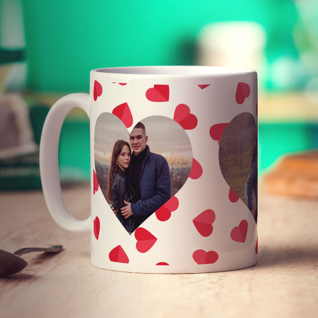 3 Heart Photo Panoramic Mug