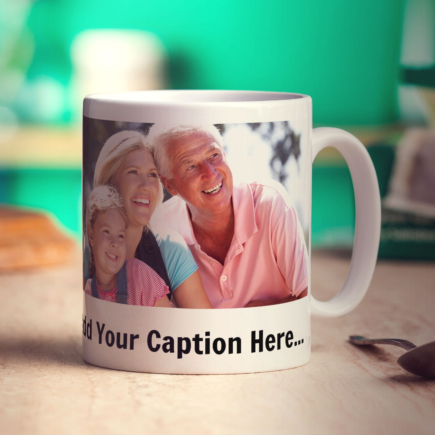 Panoramic Photo Mug with Caption