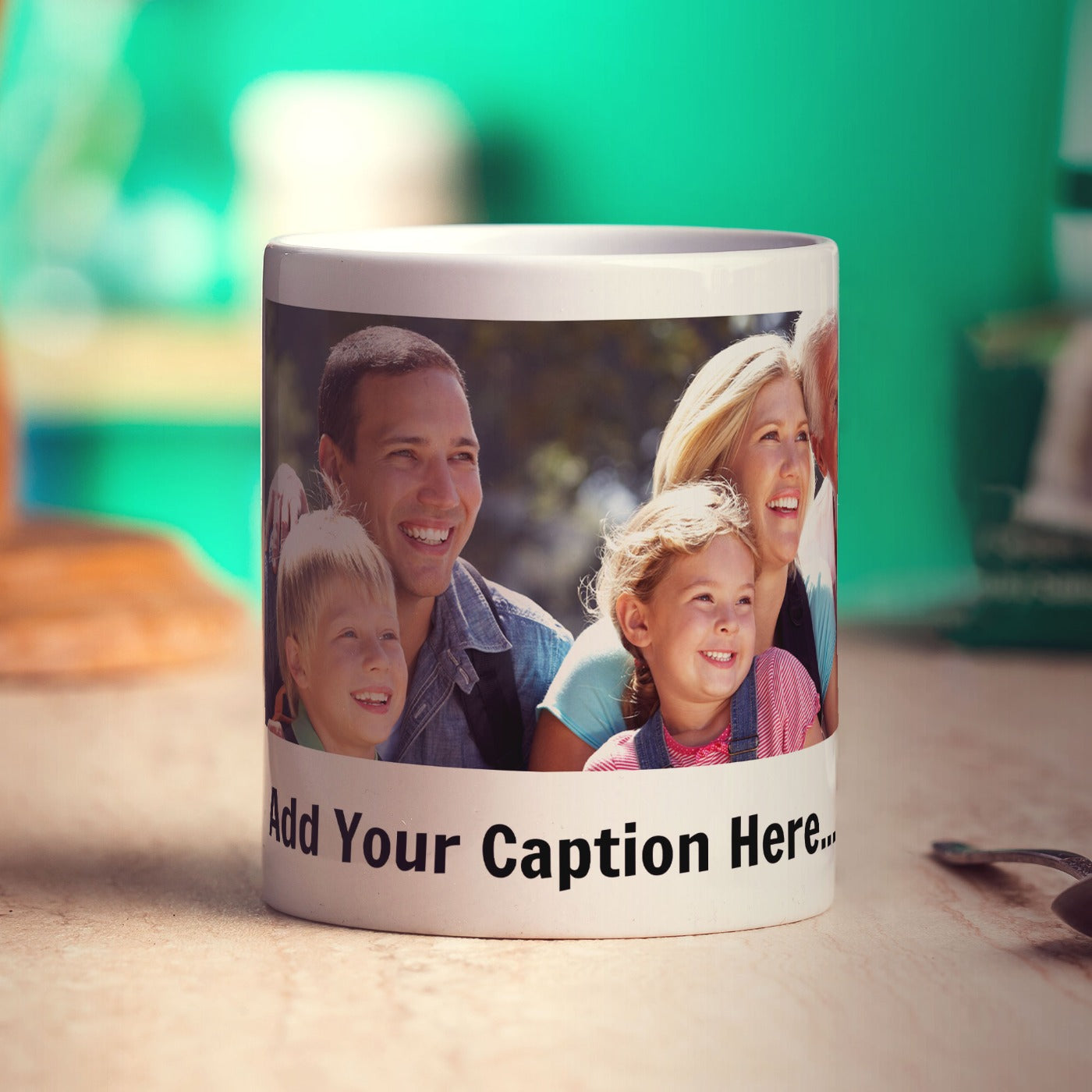 Panoramic Photo Mug with Caption