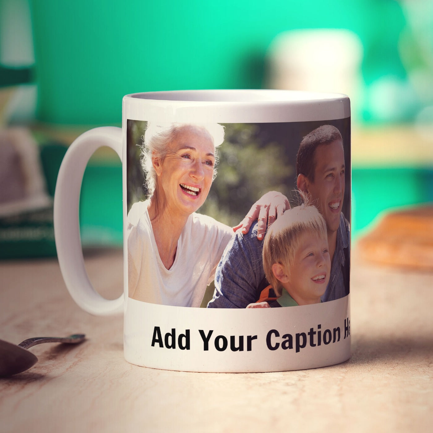 Panoramic Photo Mug with Caption