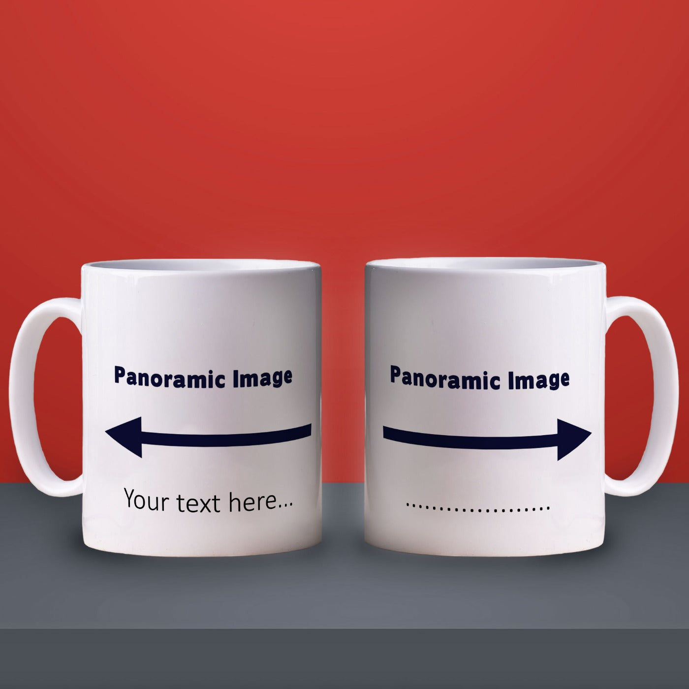 Panoramic Mug with Promotional Text