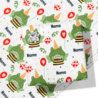 Party Frog Name Wrapping Paper