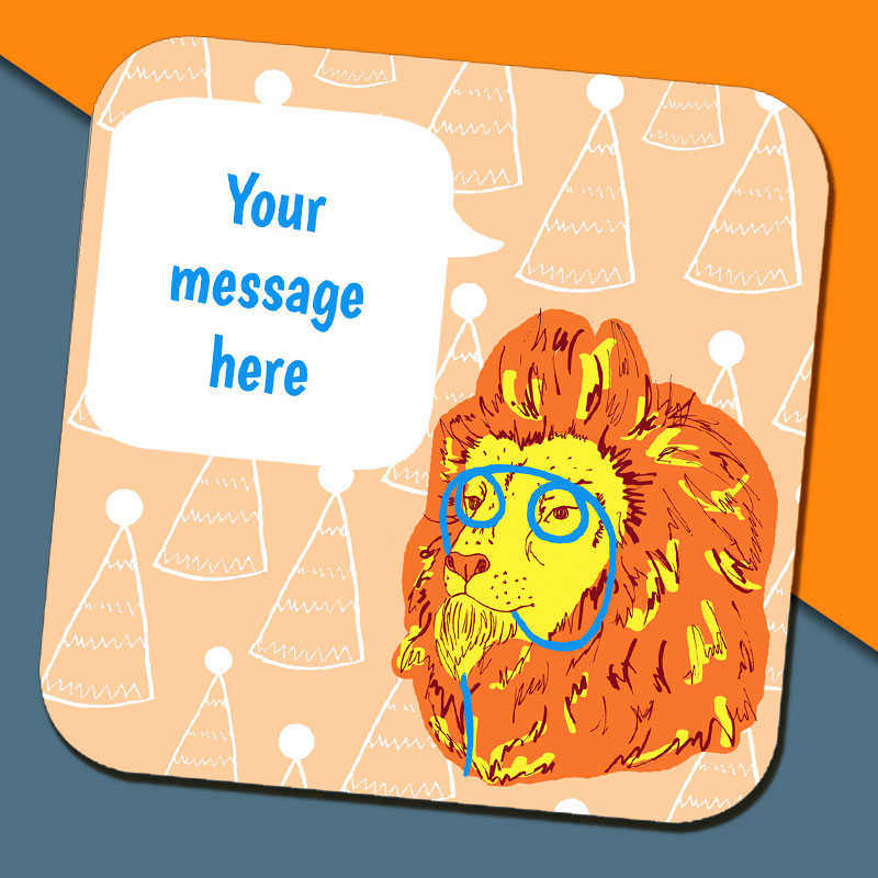 Party Lion Coaster by Rebecca Garforth