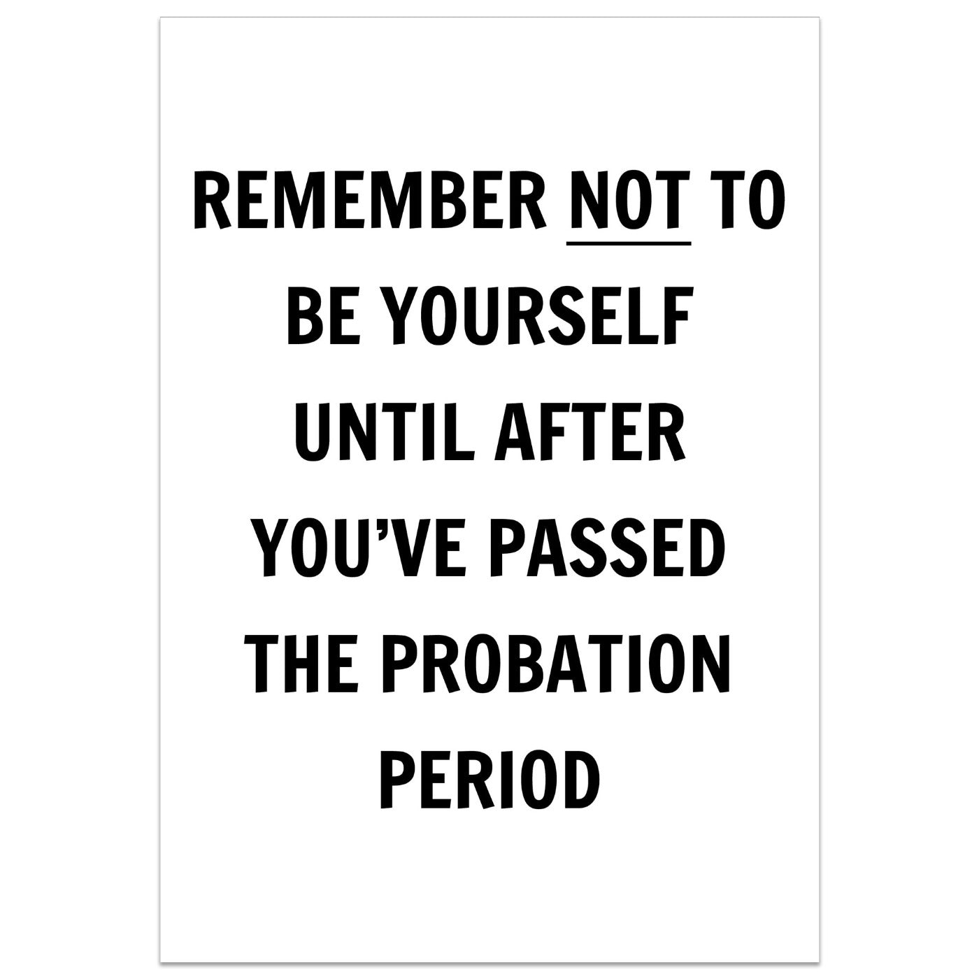 Pass Probation New Job Card